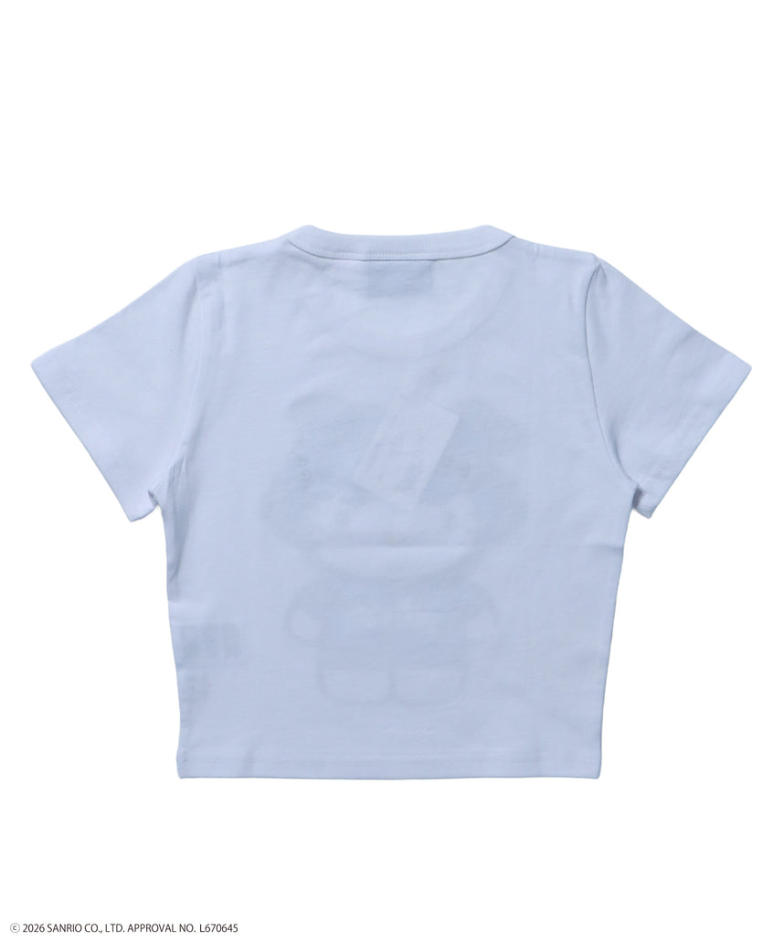 HK EYELET TEE / ハローキティ キティちゃん 半袖 クルーネック プリント ワンポイント ハトメ ホワイト