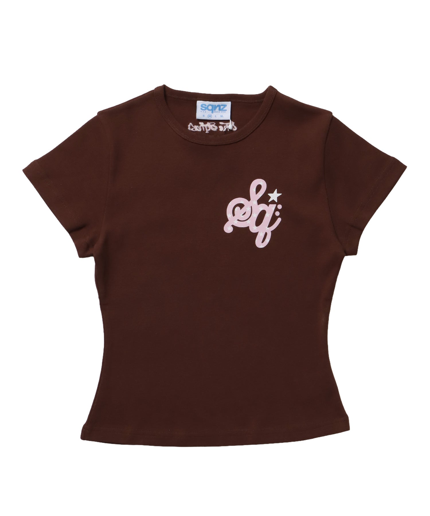 ※WEB限定 / レディースワンポイントロゴ半袖Tシャツ / sqnz logo compact tee ブラウン