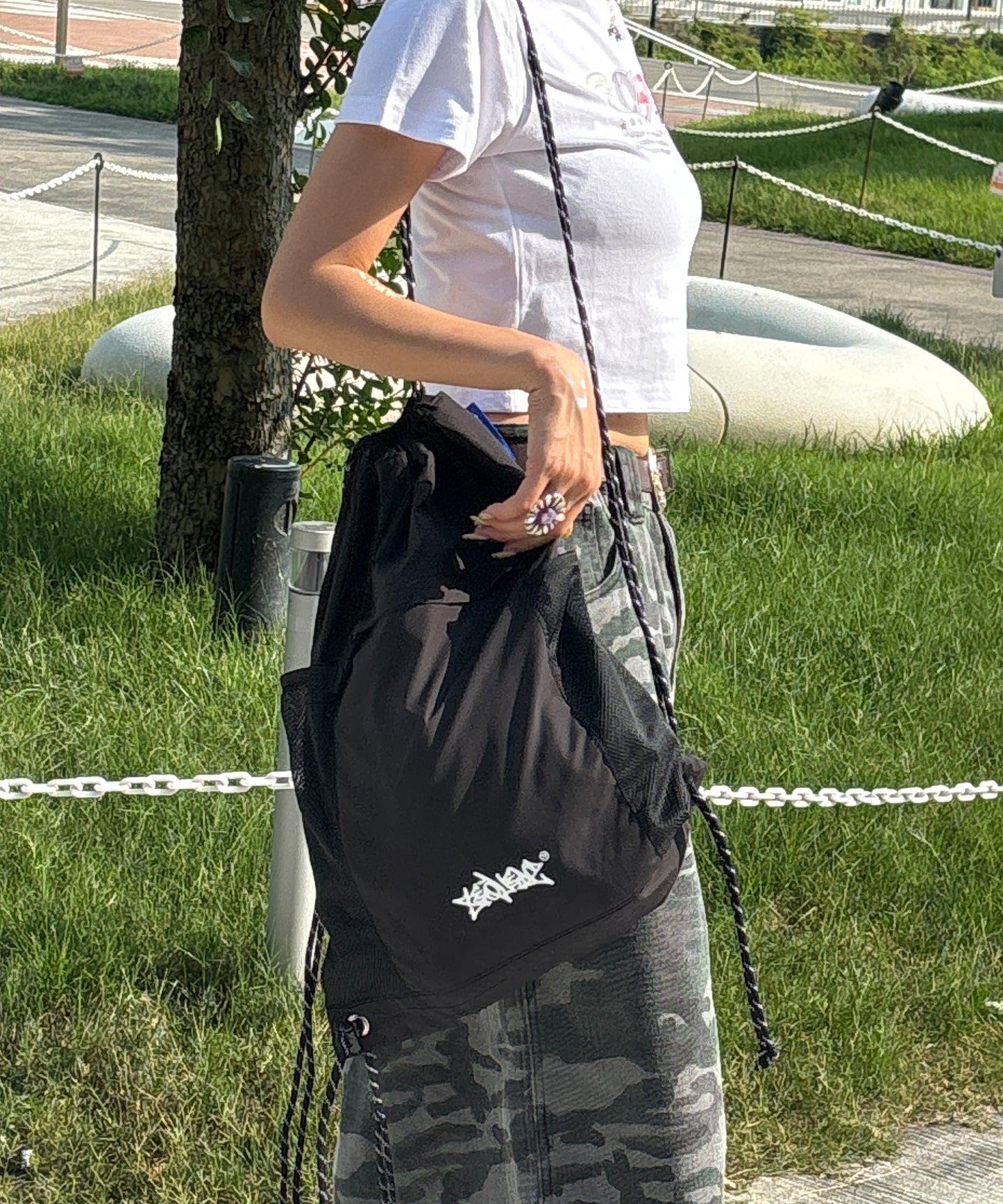 DAILY TECH KNAPSACK / ナップサック テック バック ドローコード ブラック