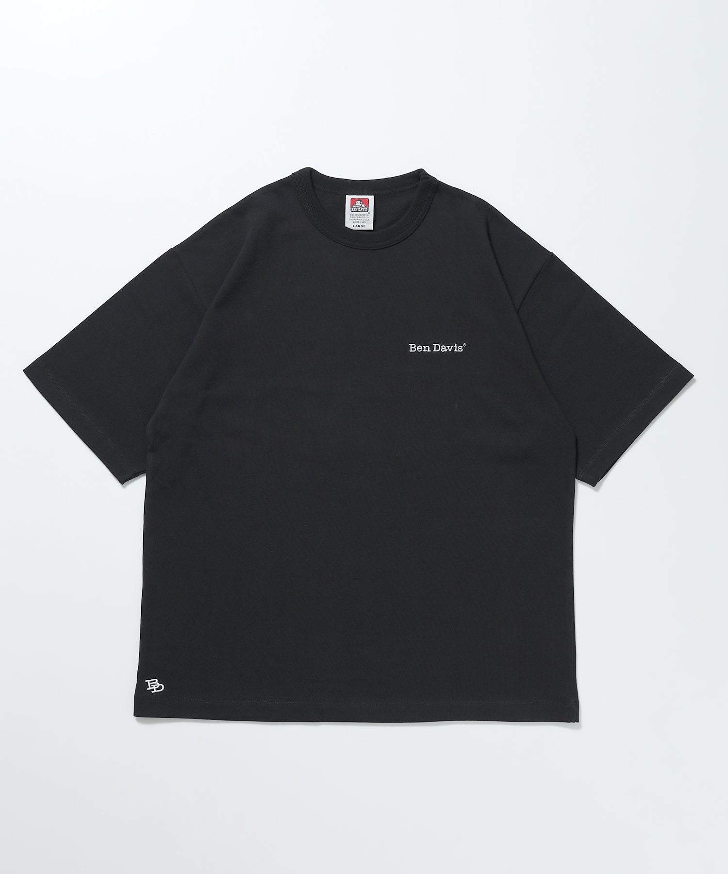 【BEN DAVIS(ベンデイビス)】NAVAL別注 エクストラヘビーオーバーT / 半袖 Tシャツ ワンポイント ブランドロゴ 刺繍 ブラック