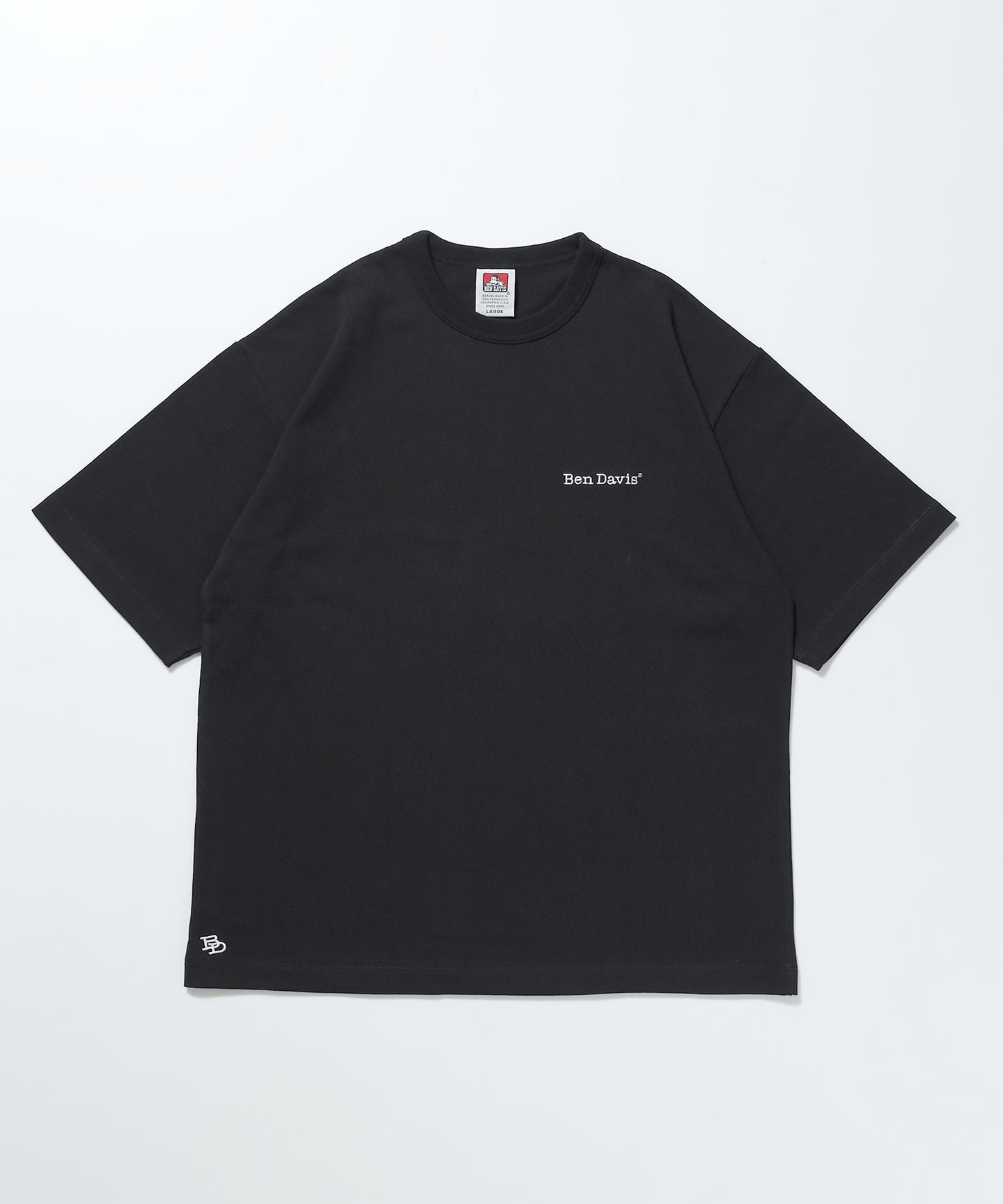 【BEN DAVIS(ベンデイビス)】NAVAL別注 エクストラヘビーオーバーT / 半袖 Tシャツ ワンポイント ブランドロゴ 刺繍 ブラック