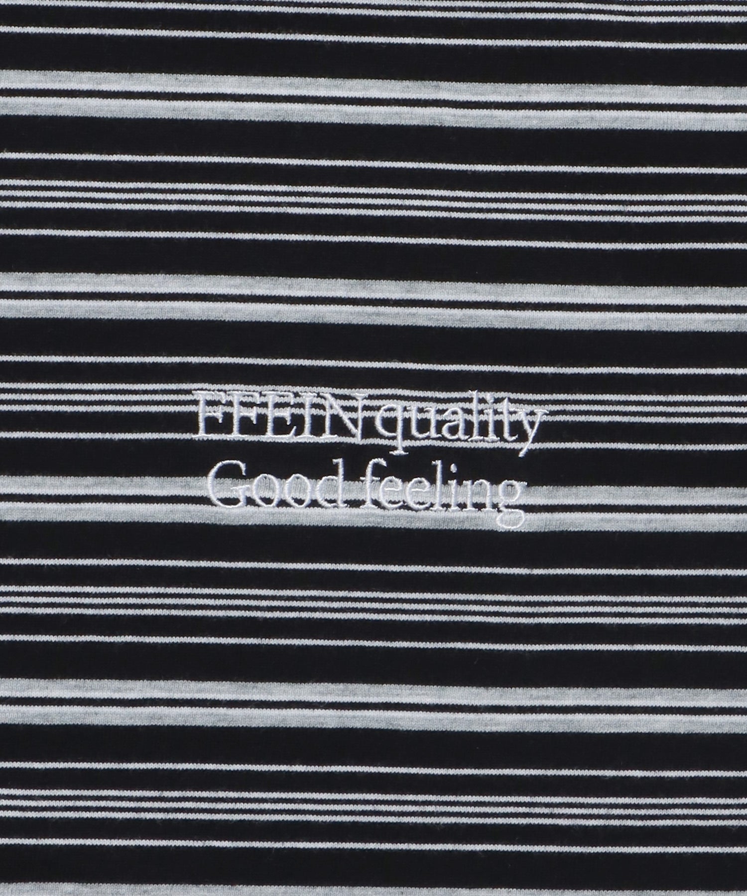 ロゴ刺繍マルチボーダーロングスリーブTシャツ ブラック