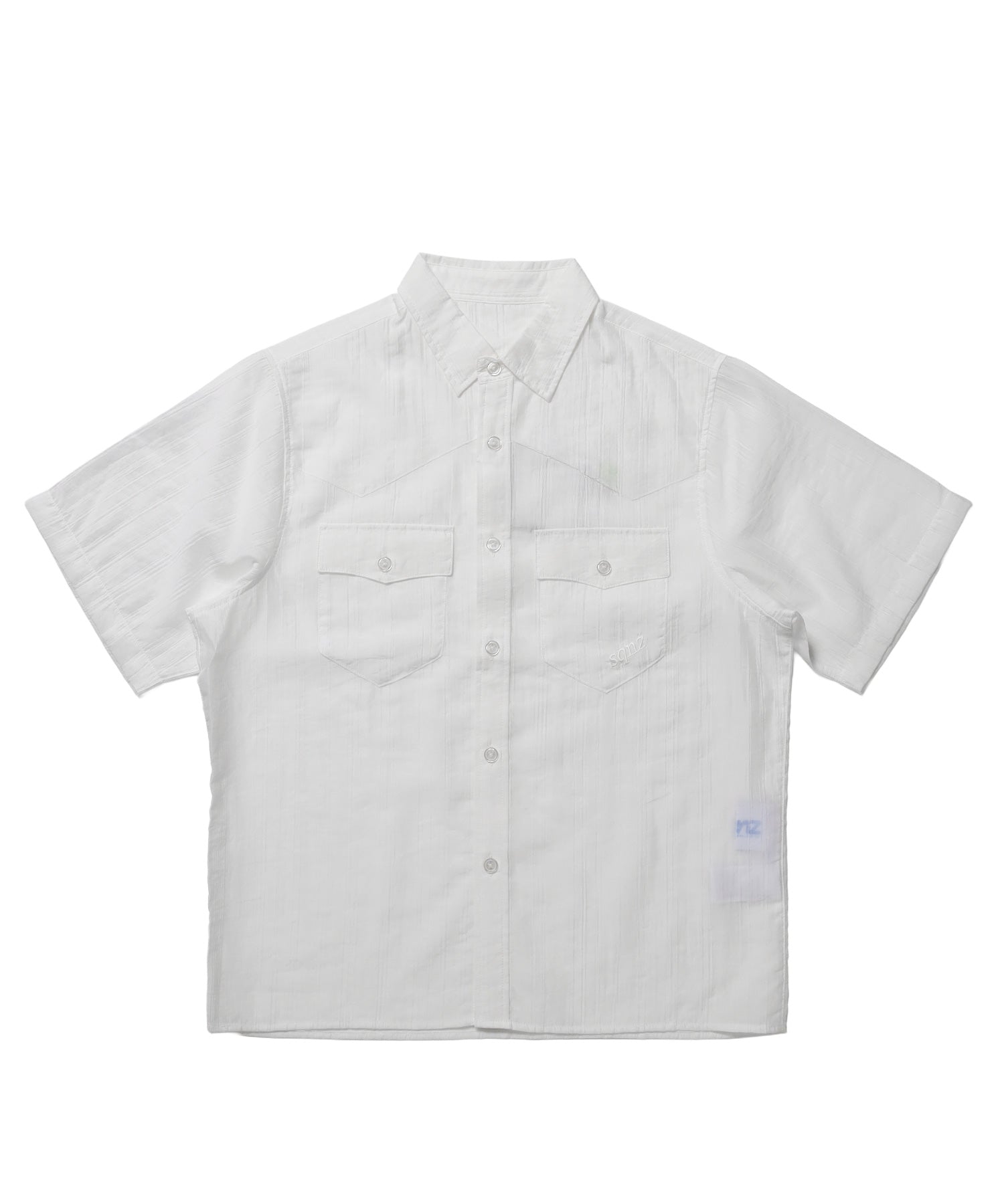 ※WEB限定 / ウエスタン半袖シャツ/sqnz western sheer shirts ホワイト