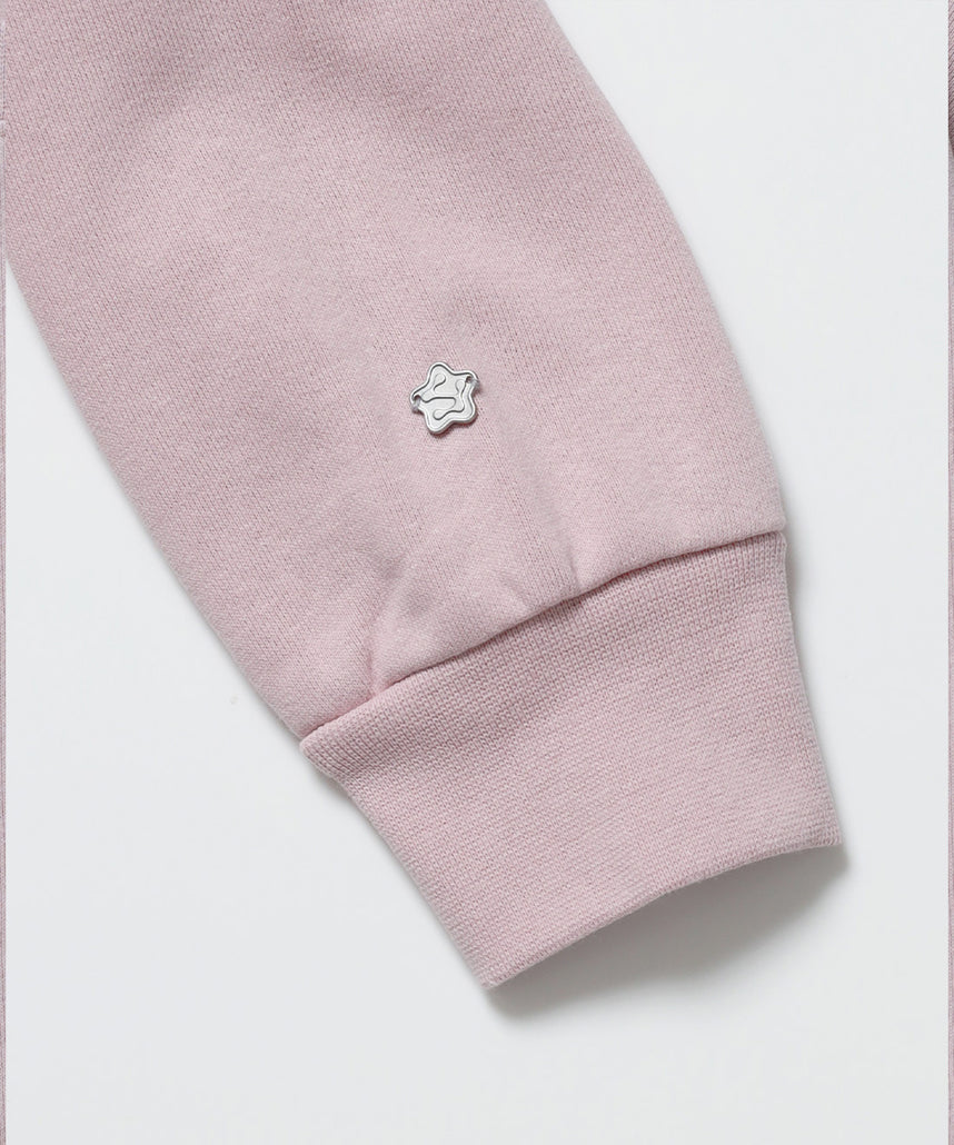※WEB限定 サークルハート刺繍裏起毛スウェット / sqnzU basic logo c/n ピンク