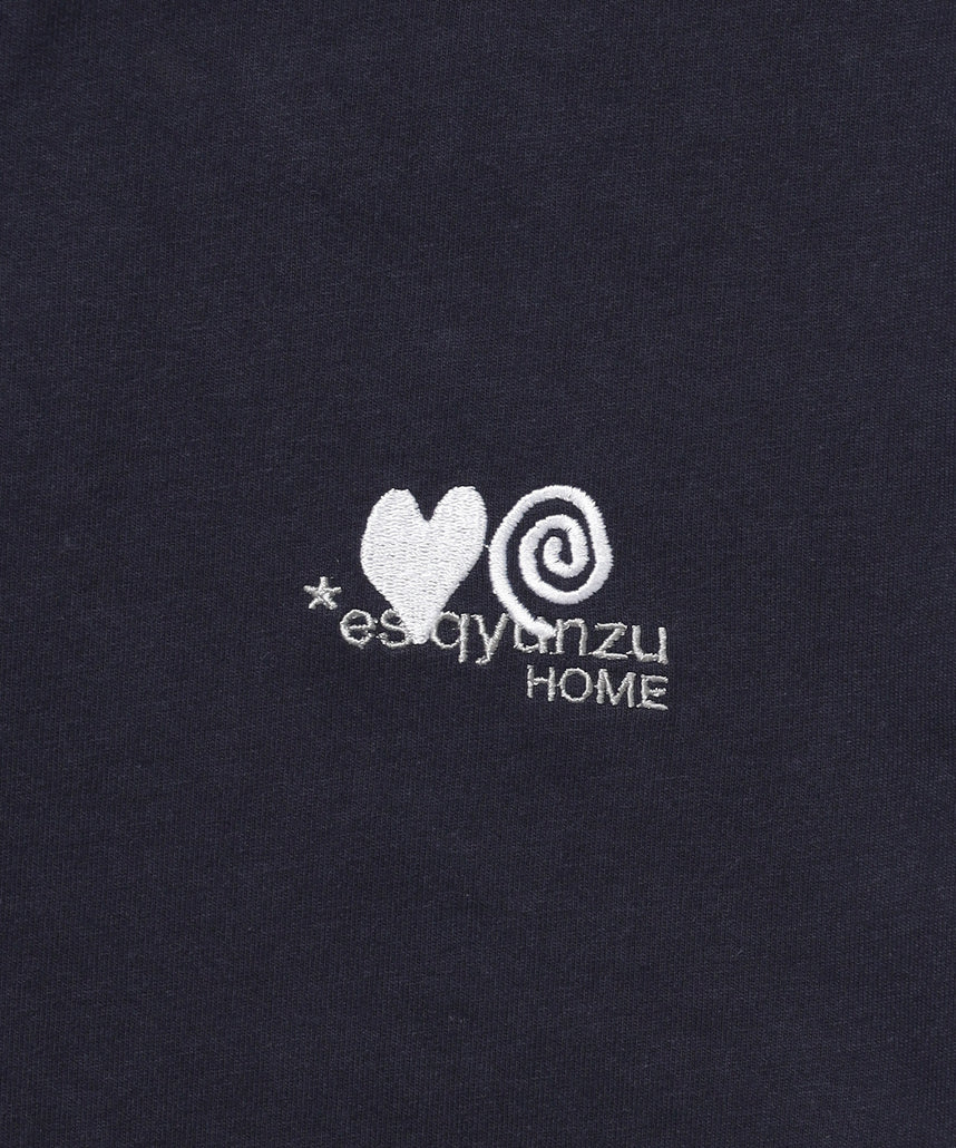 ※WEB限定 / サークルハート刺繍ロンT/sqnzU basic logo l/s tee ネイビー