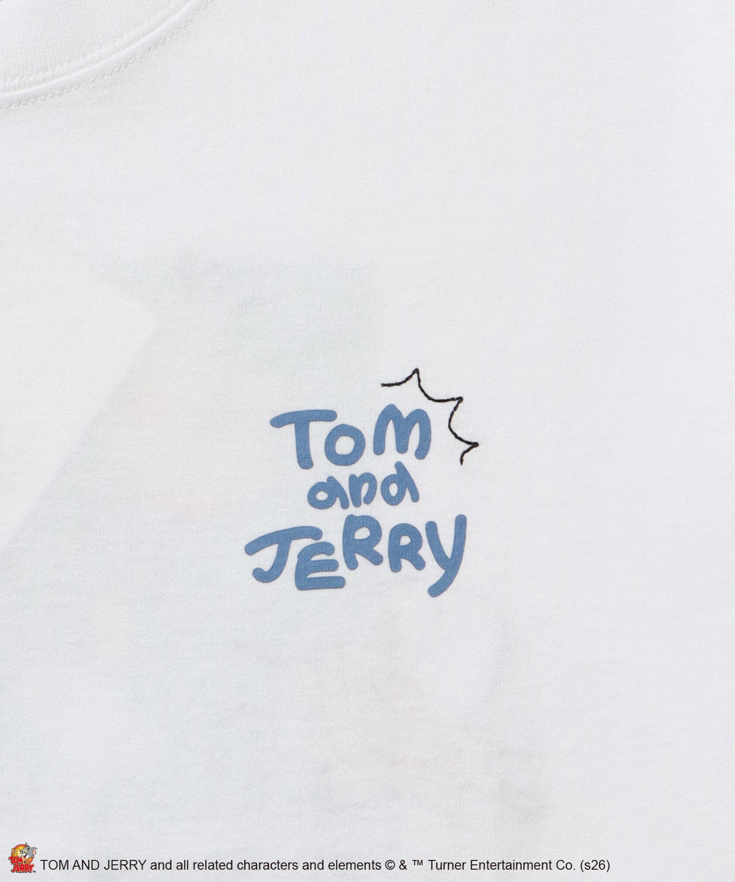 TJ PHOTO & EMB. TEE / トムとジェリー 半袖 クルーネック プリント 刺繍 ワンポイント ユニセックス オーバーサイズ レイヤード ホワイト