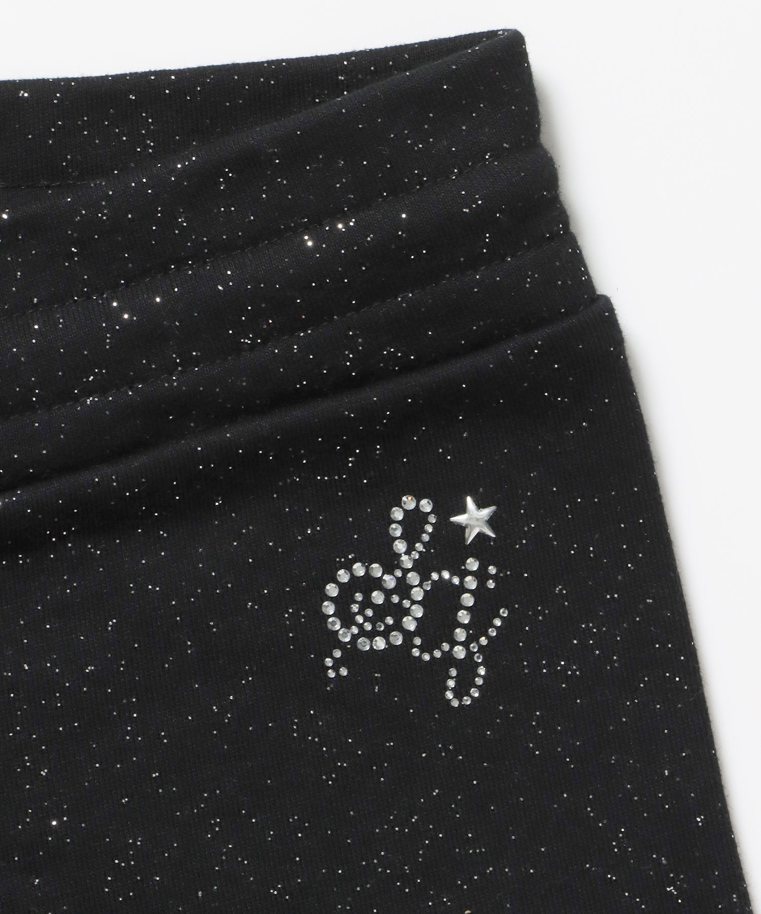 ≪予約商品≫sqnz glitter mini pants / レディース ショートパンツ ボトムス ラインストーン 裏毛 【セットアップ着用可能】 ブラック