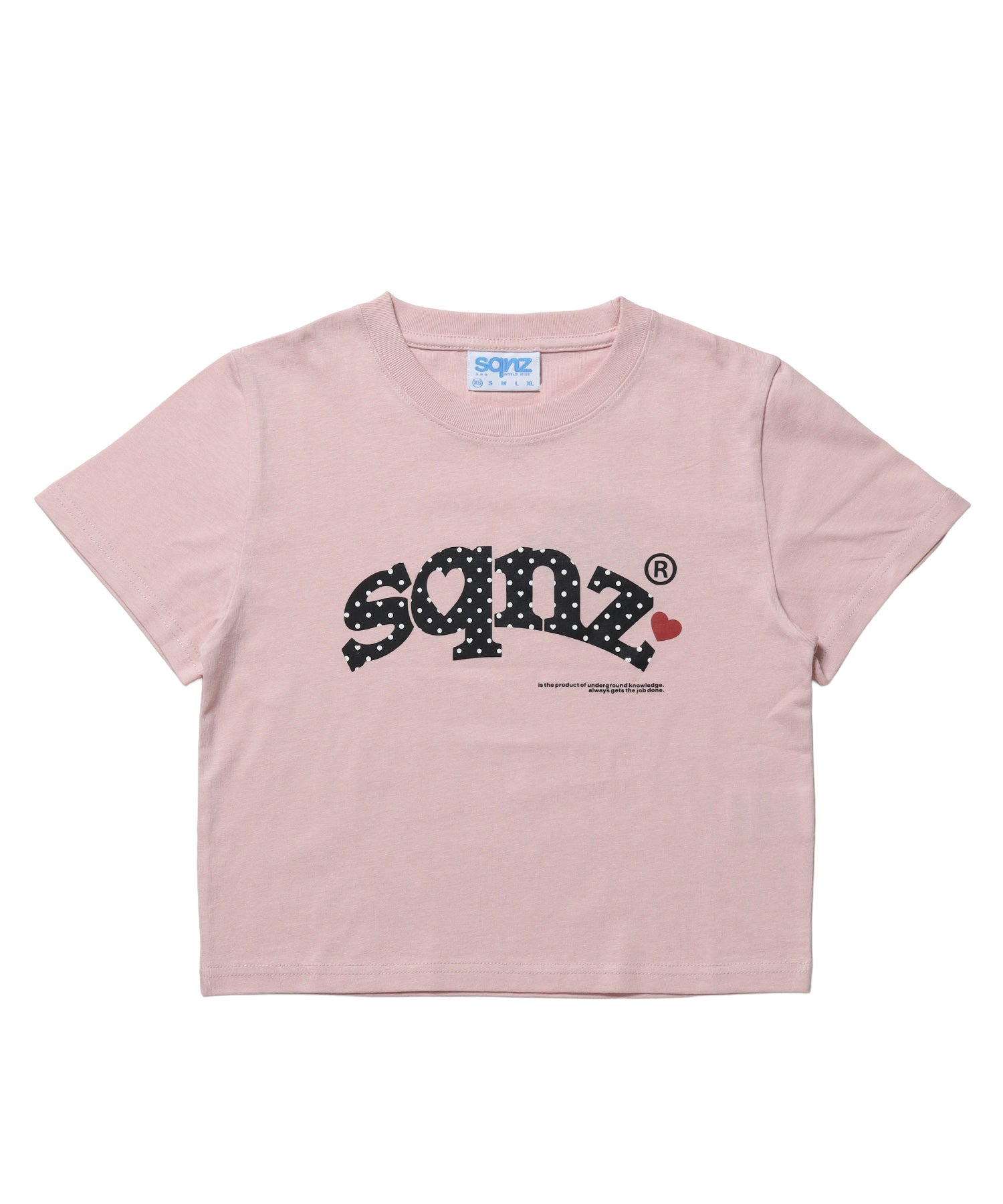 ≪予約商品≫※WEB限定 / ドットロゴ半袖Tシャツ / sqnz heart dot logo pt tee ライトピンク