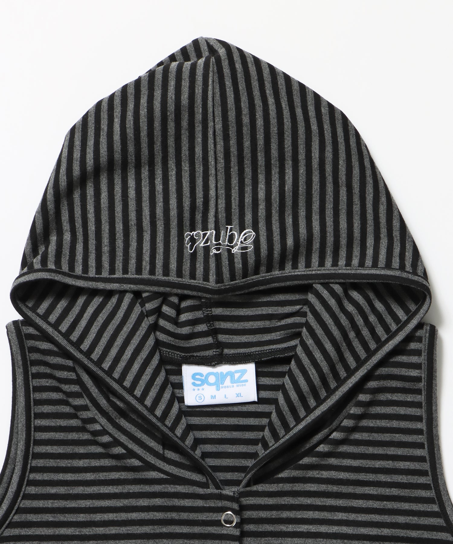 ※WEB限定 / レディースボーダータンクトップ / sqnz border hooded tank top ブラック