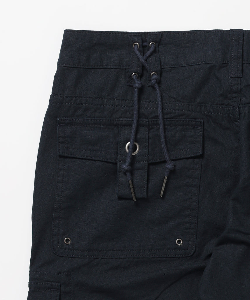 ※WEB限定 / レディースフレアカーゴパンツ / sqnz eyelet low-rise pants ダークネイビー