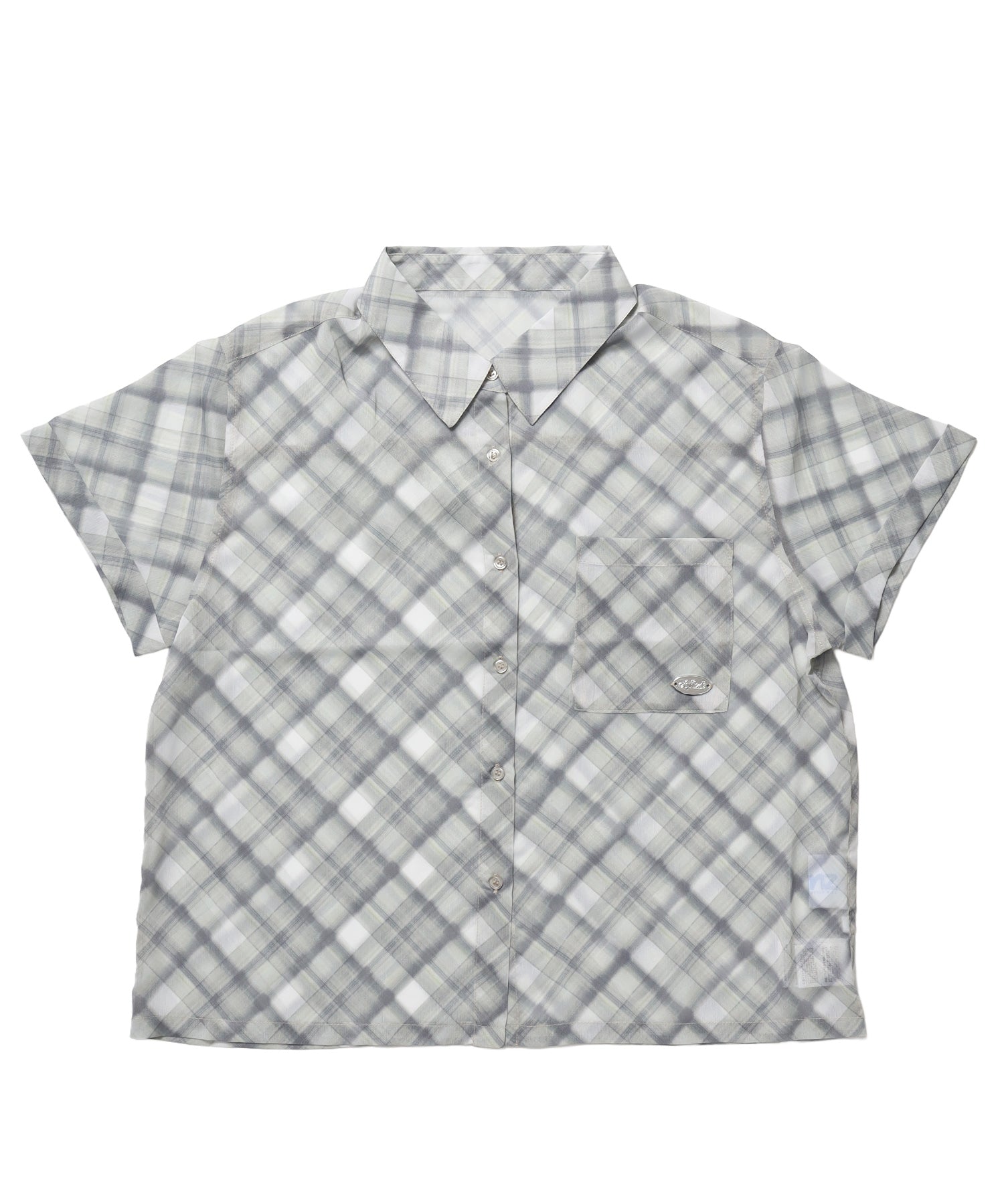 sqnz（エスキュンズ）】sqnz sheer cheack shirts / 半袖 シャツ