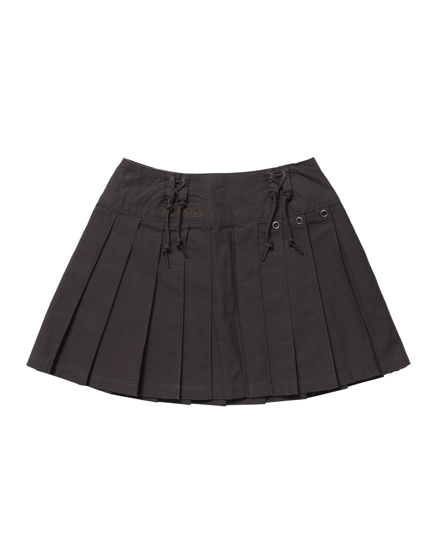 ※WEB限定 / レディースアイレットプリーツミニスカート / sqnz eyelet pleats skirt ブラウン
