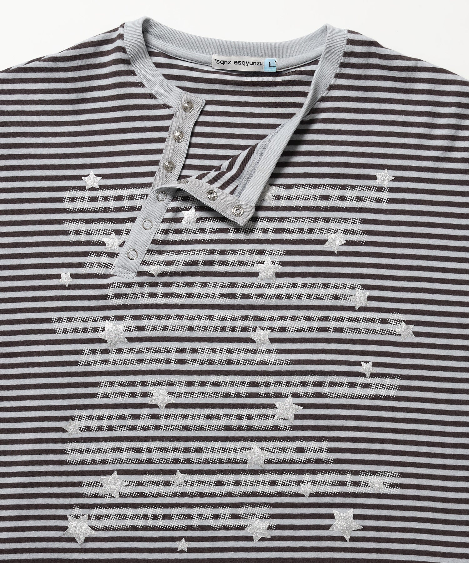 ※WEB限定 / ぼかしプリントヘンリーネックロンT / sqnzU BORDER L/S TEE 柄85