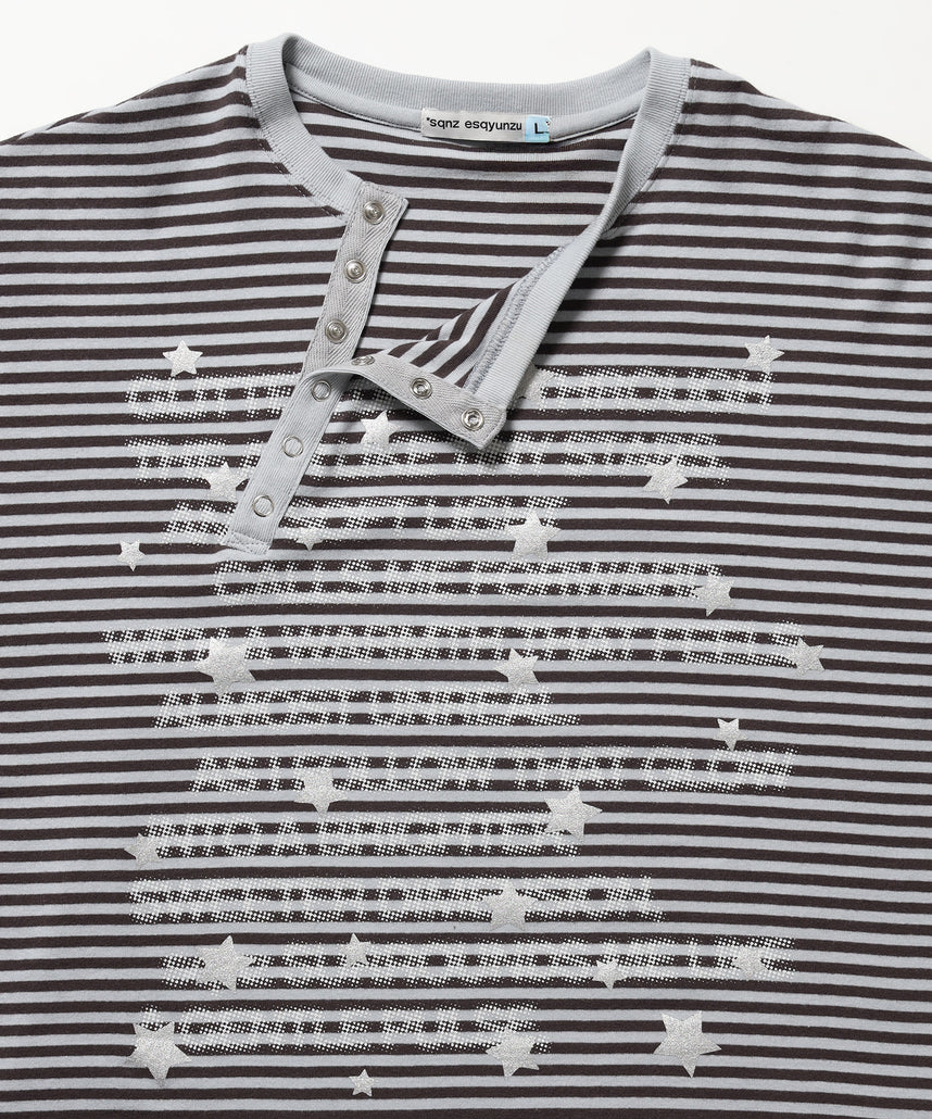 ※WEB限定 / ぼかしプリントヘンリーネックロンT / sqnzU BORDER L/S TEE 柄85