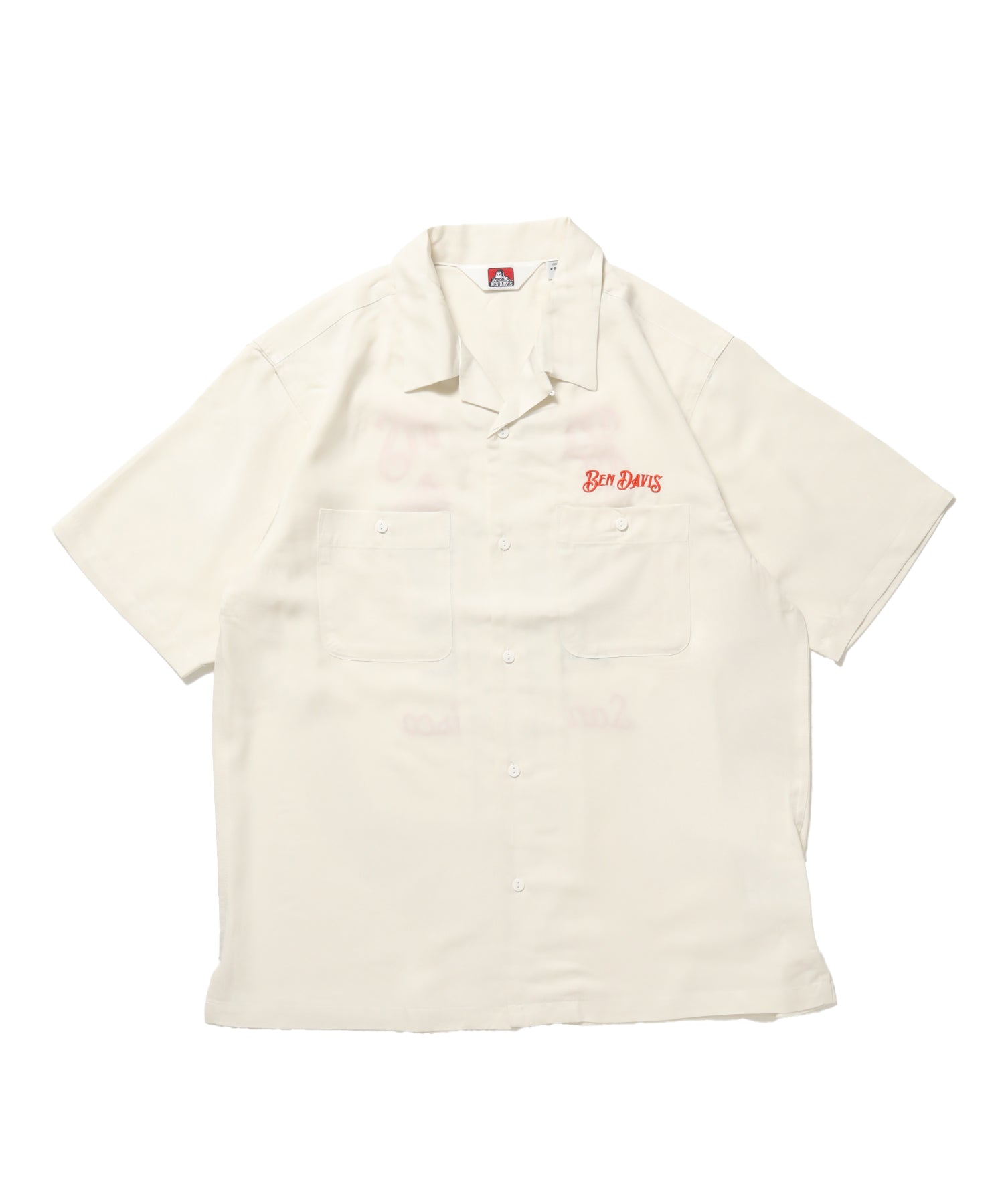 SOUVENIR EMB O/C SHIRT / 半袖 シャツ 刺繍 オープンカラー ヴィンテージライク オフホワイト