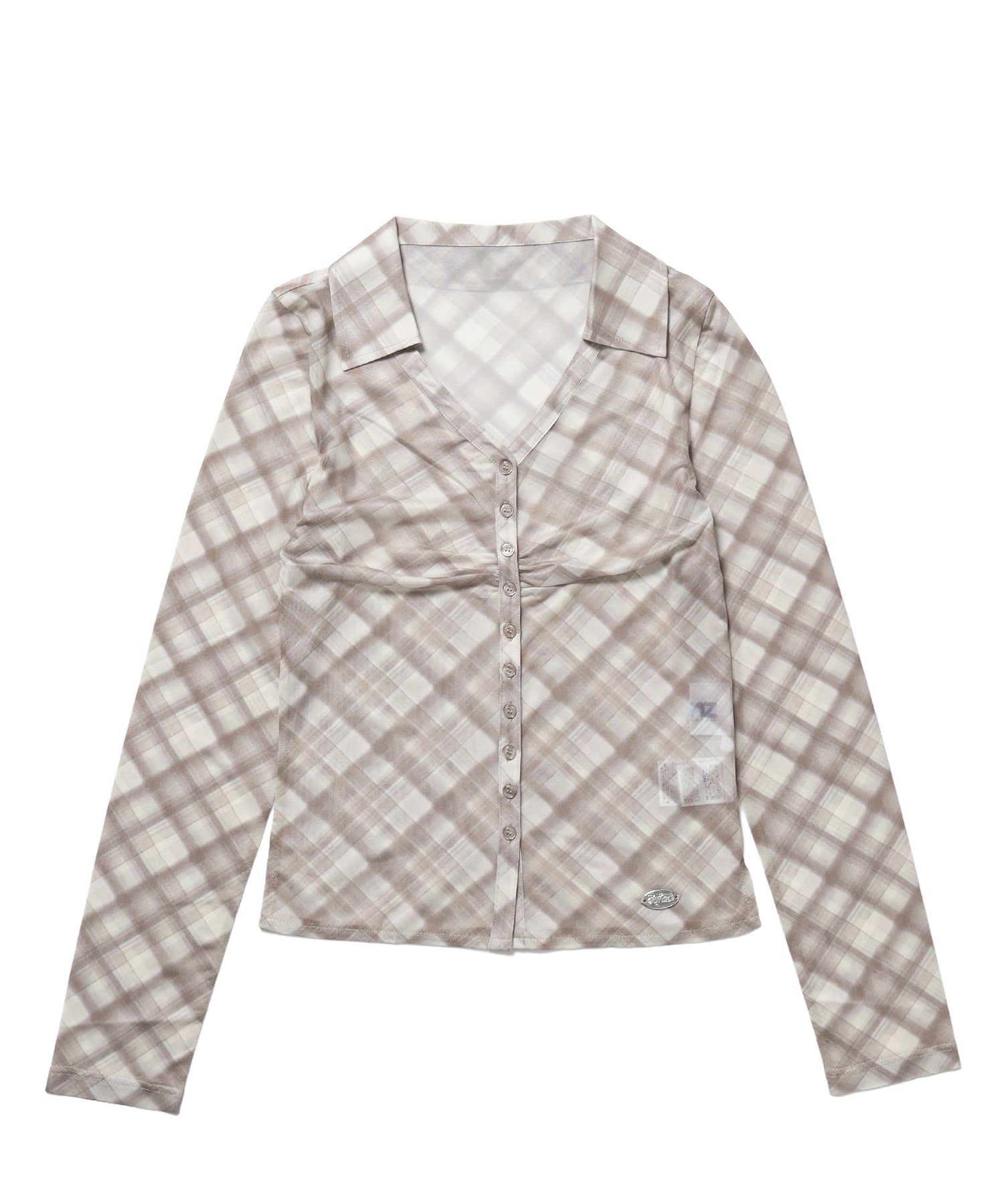 ※WEB限定 / レディースギャザー長袖シャツ / sqnz sheer gather l/s shirts モカ