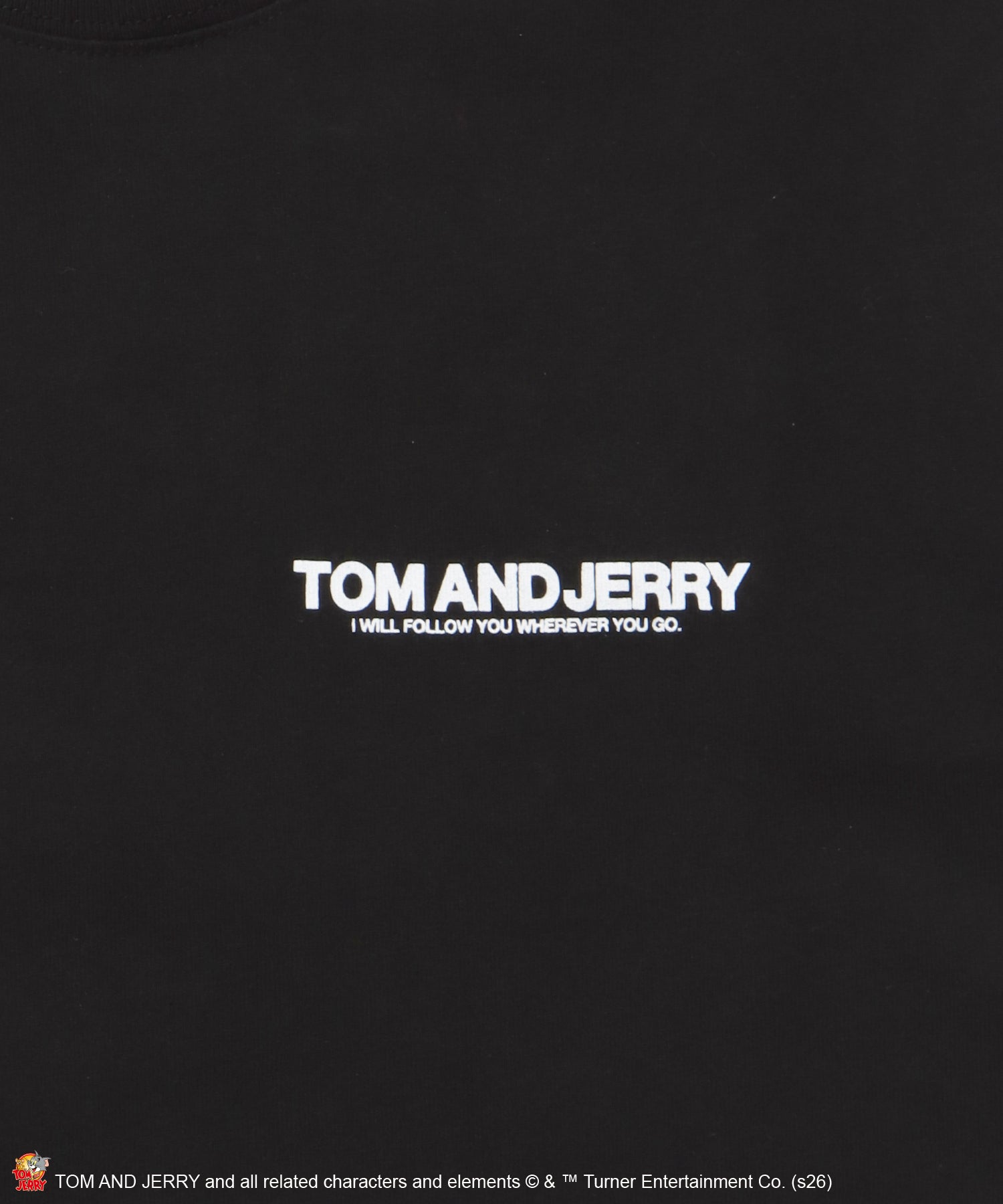 TJ BLUR LOGO TEE / トムとジェリー 半袖 クルーネック プリント ワンポイント ユニセックス オーバーサイズ ビッグシルエット レイヤード ブラック