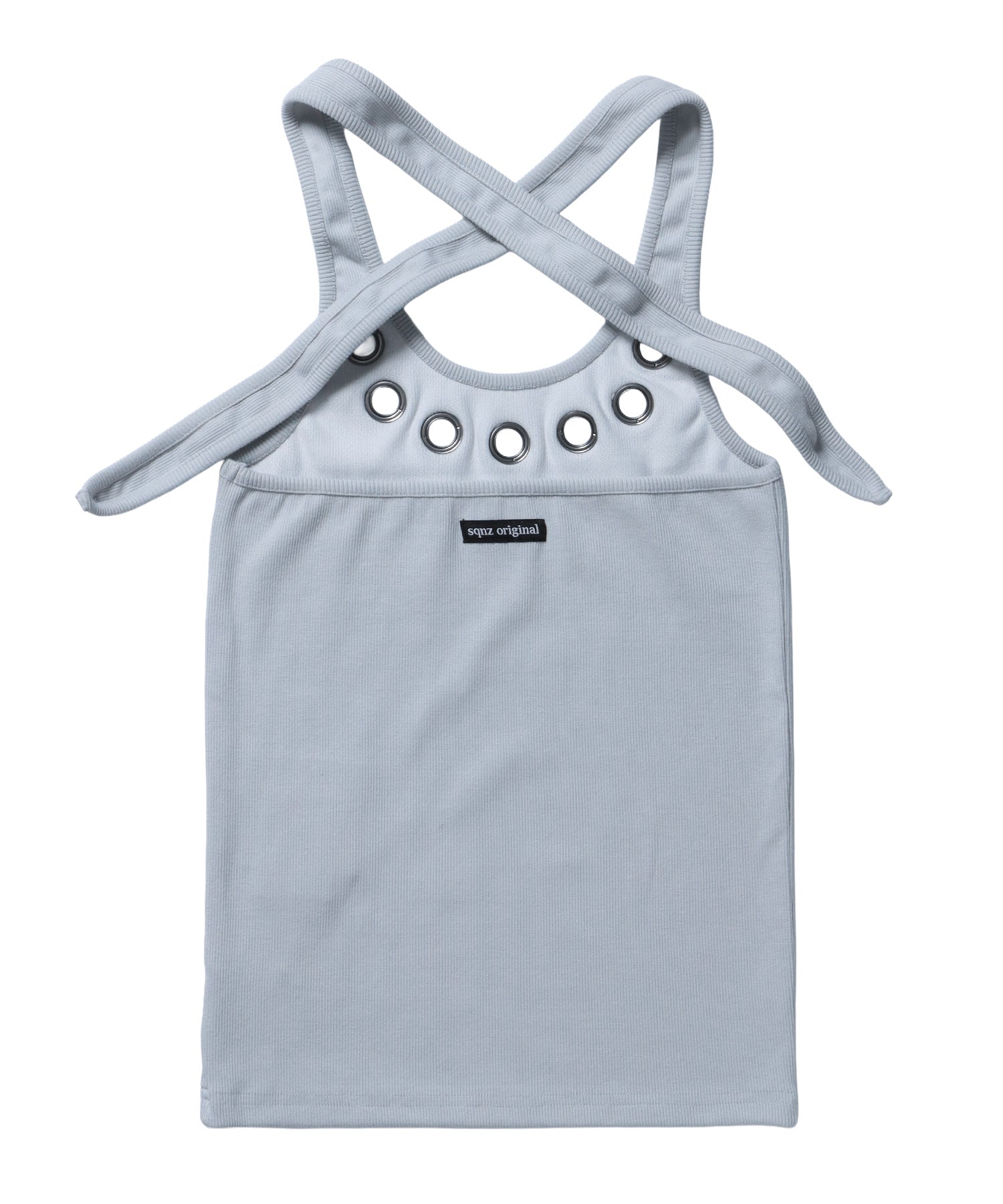 ※WEB限定 / レディースアイレットタンクトップ / sqnz halter neck eyelet tank top ライトグレー