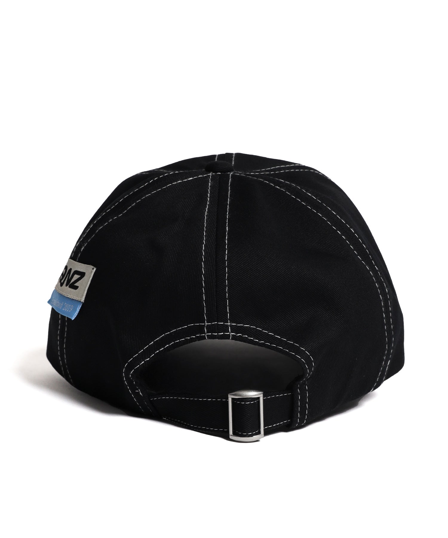 ※WEB限定 / ワッペン / またぎデザインキャップ /sqnz logo applique stitch cap ブラック