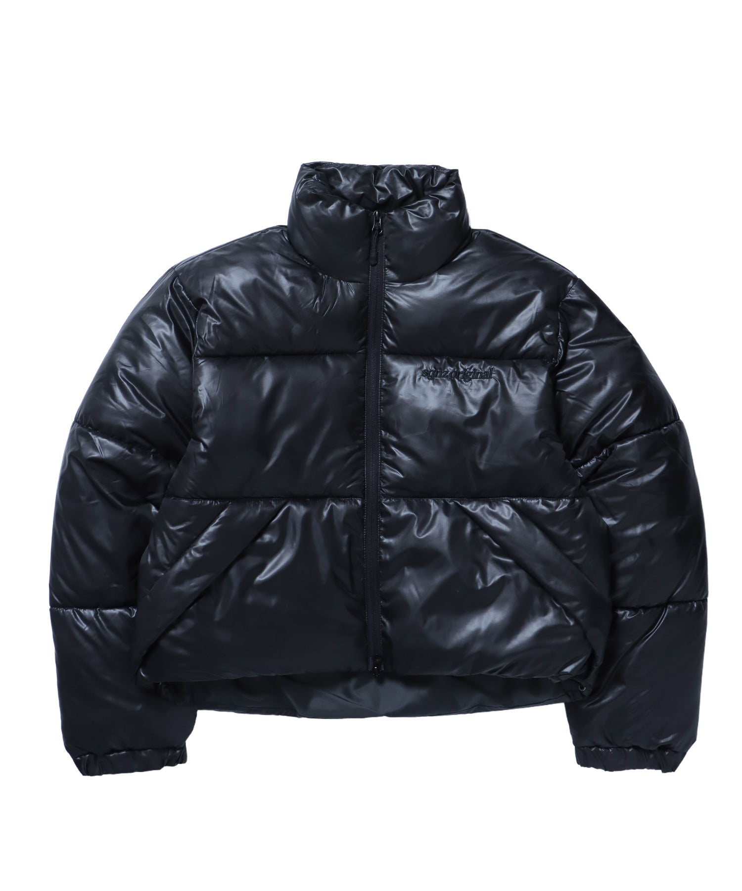 sqnz puffa short pading ladies / レディース パファ ダウン ジャケット 中綿 短丈 ドローコード ブラック