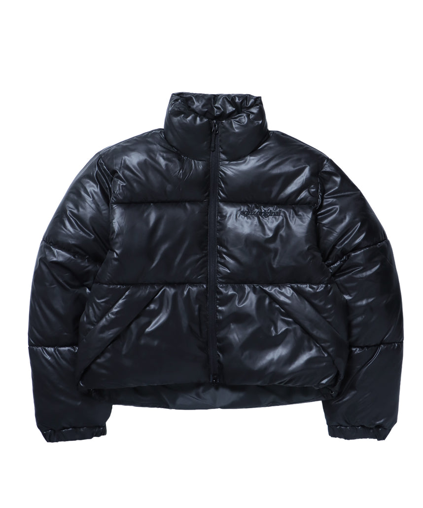 sqnz puffa short pading ladies / レディース パファ ダウン ジャケット 中綿 短丈 ドローコード ブラック