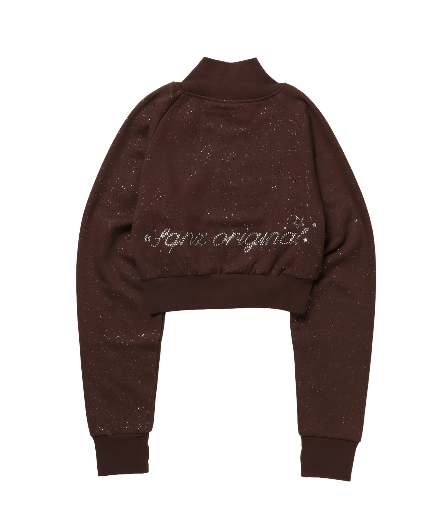 ※WEB限定 / レディースグリッタージップスウェット / sqnz glitter zip top モカ