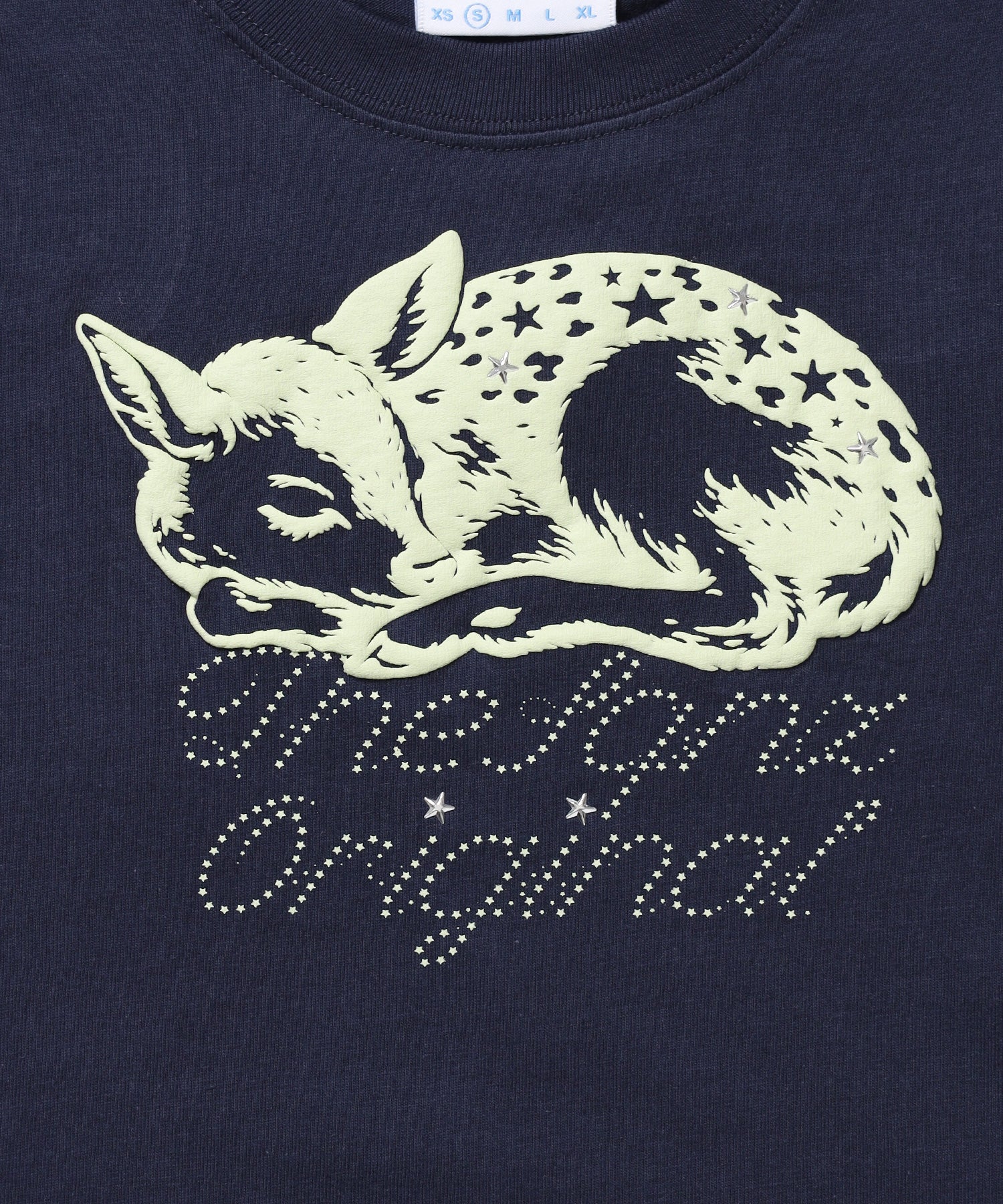 ※WEB限定 / スタッズ / アニマル発砲プリントTシャツ / sqnz star bambi pt tee ネイビー