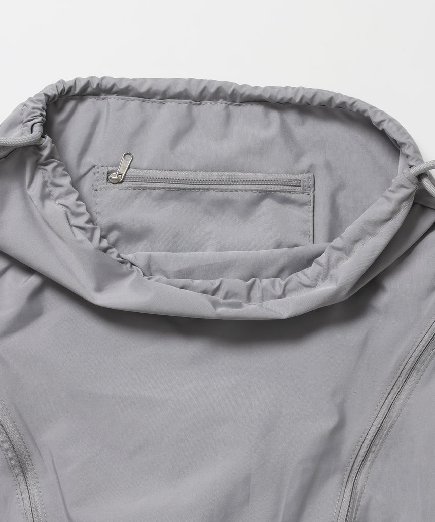 ≪予約商品≫※WEB限定 / 2WAY仕様 /チェックジップナップサック /sqnz zip knapsack ライトグレー