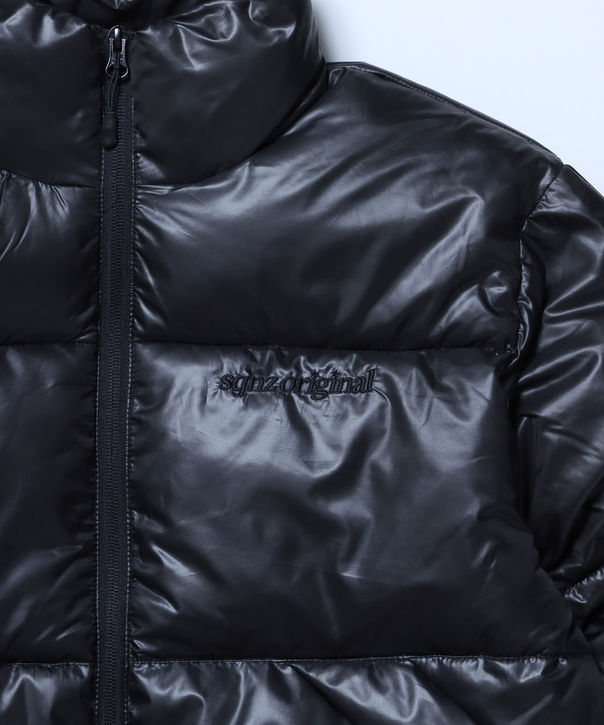 sqnz puffa short pading ladies / レディース パファ ダウン ジャケット 中綿 短丈 ドローコード ブラック