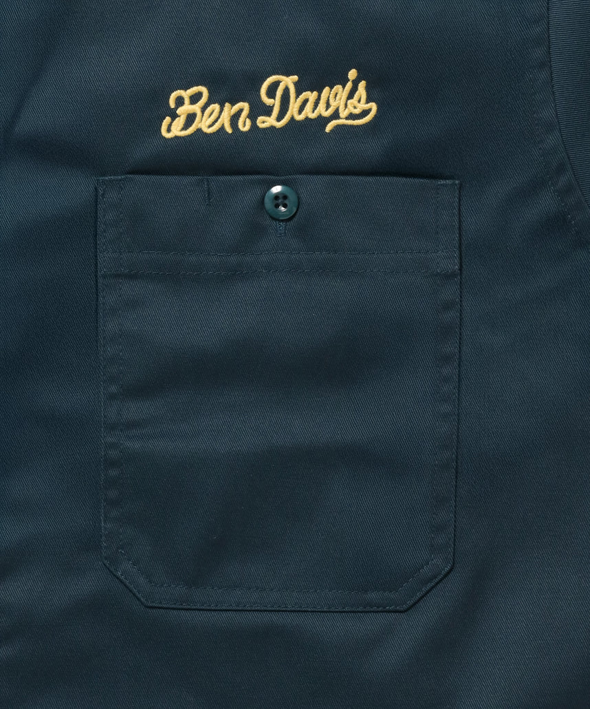 RACER S/S WORK SHIRT / 半袖 シャツ ワーク レギュラーカラー ボックスシルエット ダークグリーン