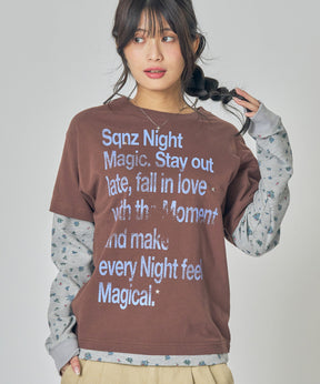ぼかしプリントフェイクレイヤードロンT / sqnzU fake layered l/s tee