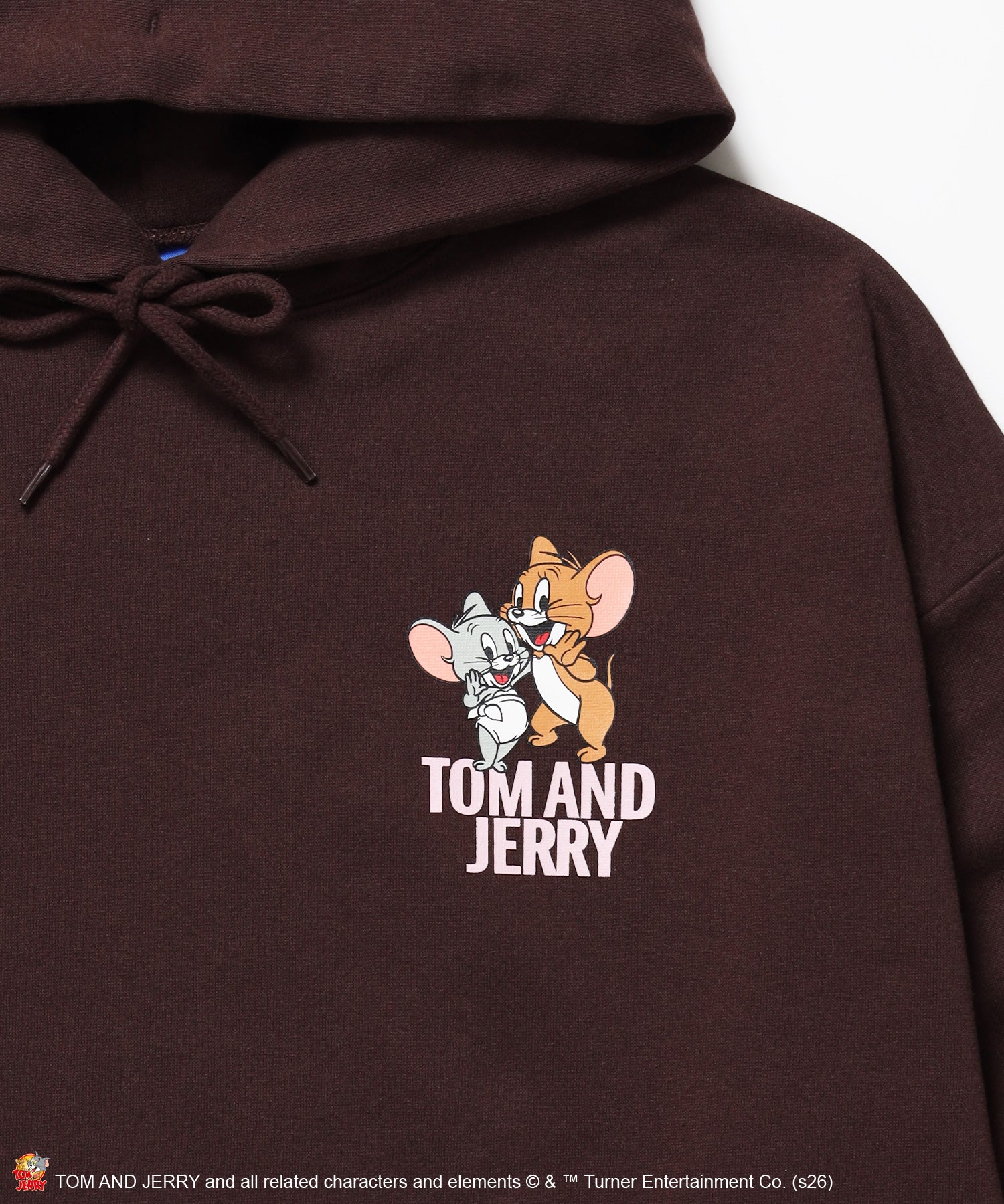 TJ JERRY TUFFY EMB. P/K / トムとジェリー プルパーカー 刺繍 プリント ブラウン