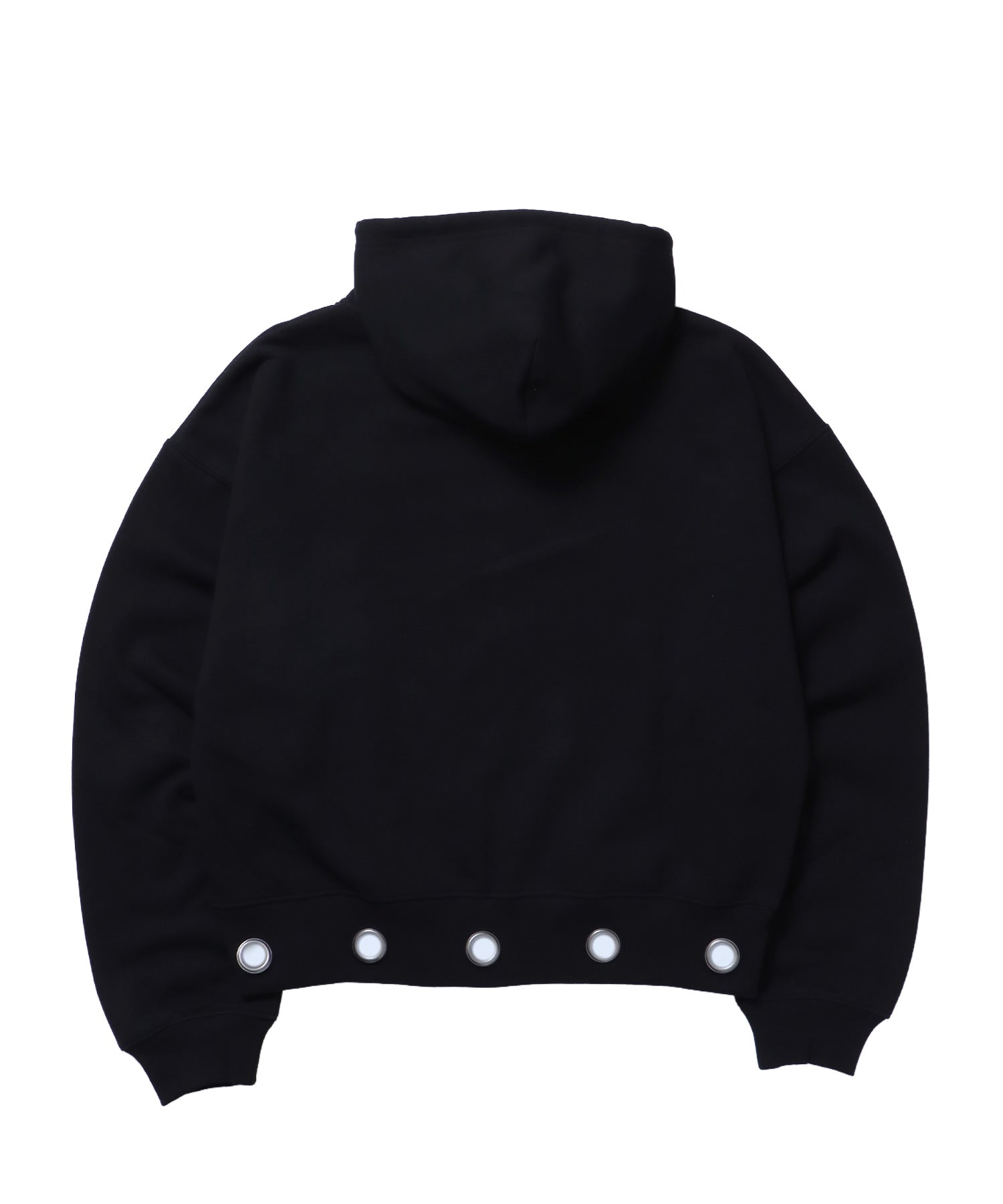 sqnz eyelet zip pk / ジップパーカー スタッズ フーディ ハトメ 裏起毛≪SET UP着用可能≫ ブラック