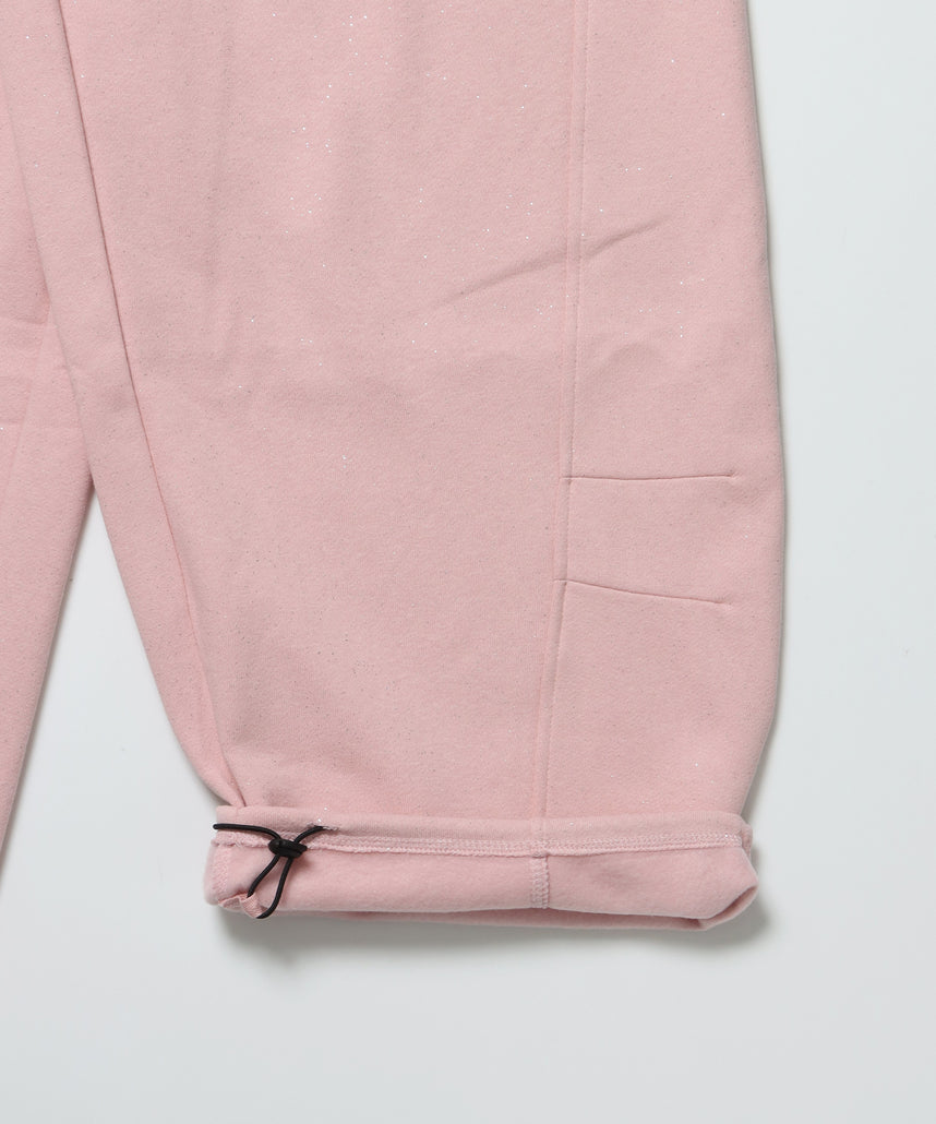 sqnz glitter sweat pants / グリッター スウェットパンツ ラインストーン ドローストリング ポケット 裏起毛 【セットアップ着用可能】 ペールピンク