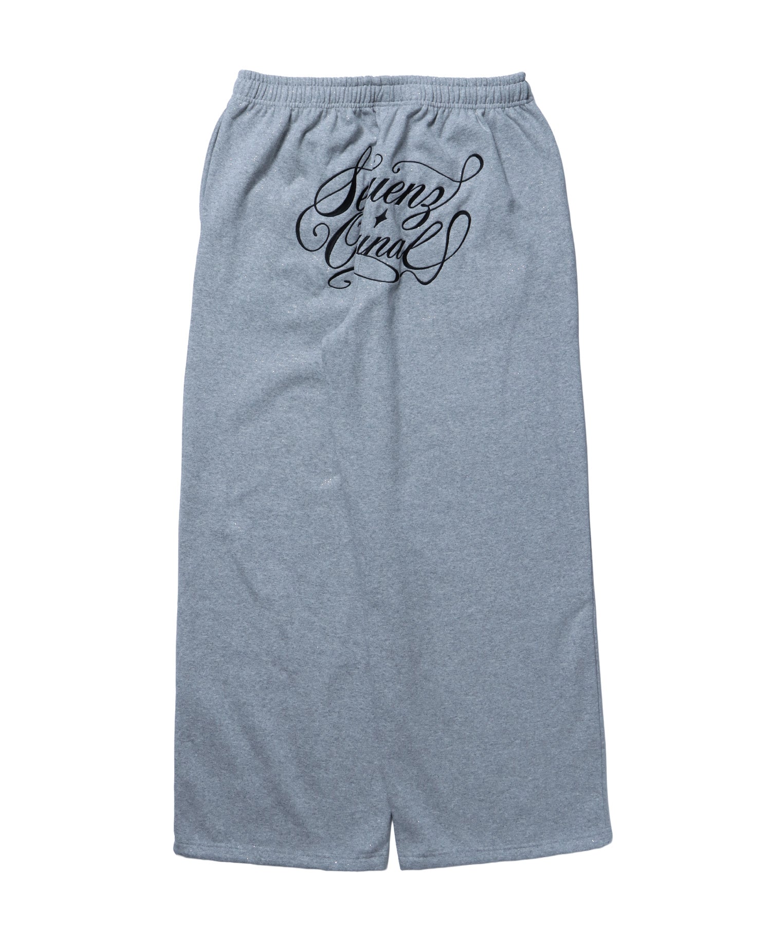 SQNZ GLITTER SWEAT PANTS / グリッター ラインストーン スウェットパンツ ドローコード 裏起毛 【セットアップ着用可】 グレー
