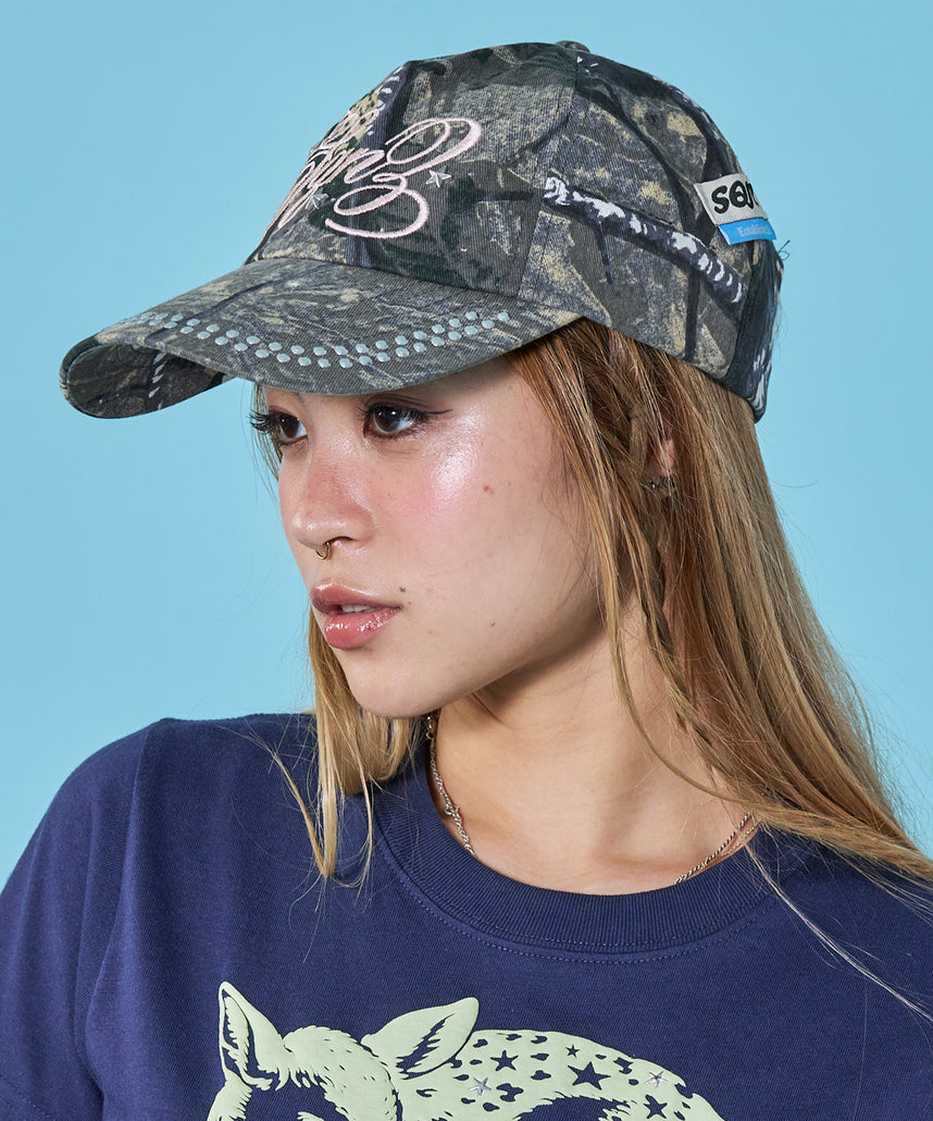 ※WEB限定 / ラインストーンロゴキャップ / sqnz studs cap 柄80