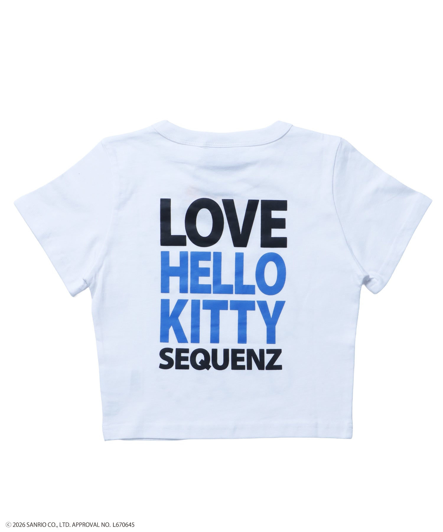 HK LOVE SEQUENZ TEE / ハローキティ キティちゃん 半袖 クルーネック プリント ワンポイント ラインストーン ホワイト