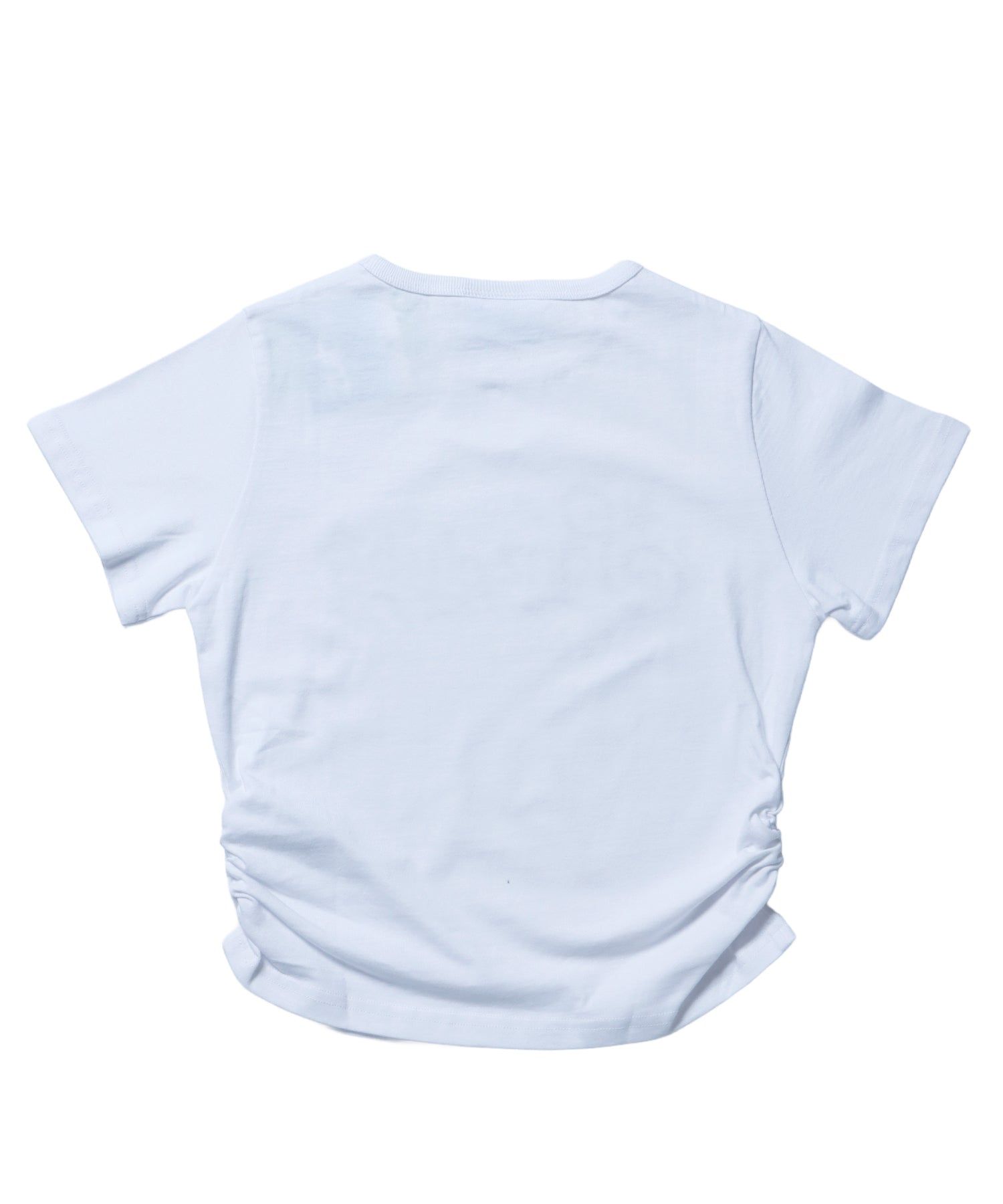 ≪予定商品≫※WEB限定 /レディースラメプリントTシャツ / sqnz side shearing glitter tee ホワイト