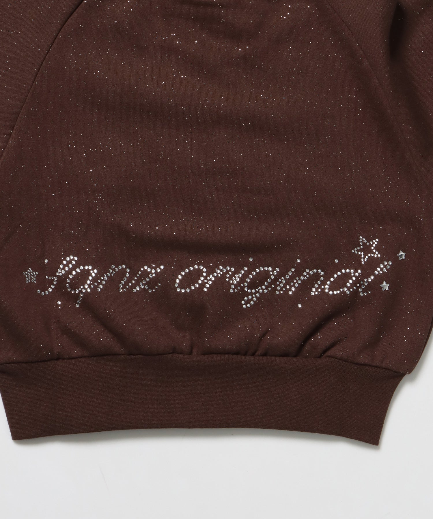 ※WEB限定 / レディースグリッタージップスウェット / sqnz glitter zip top モカ