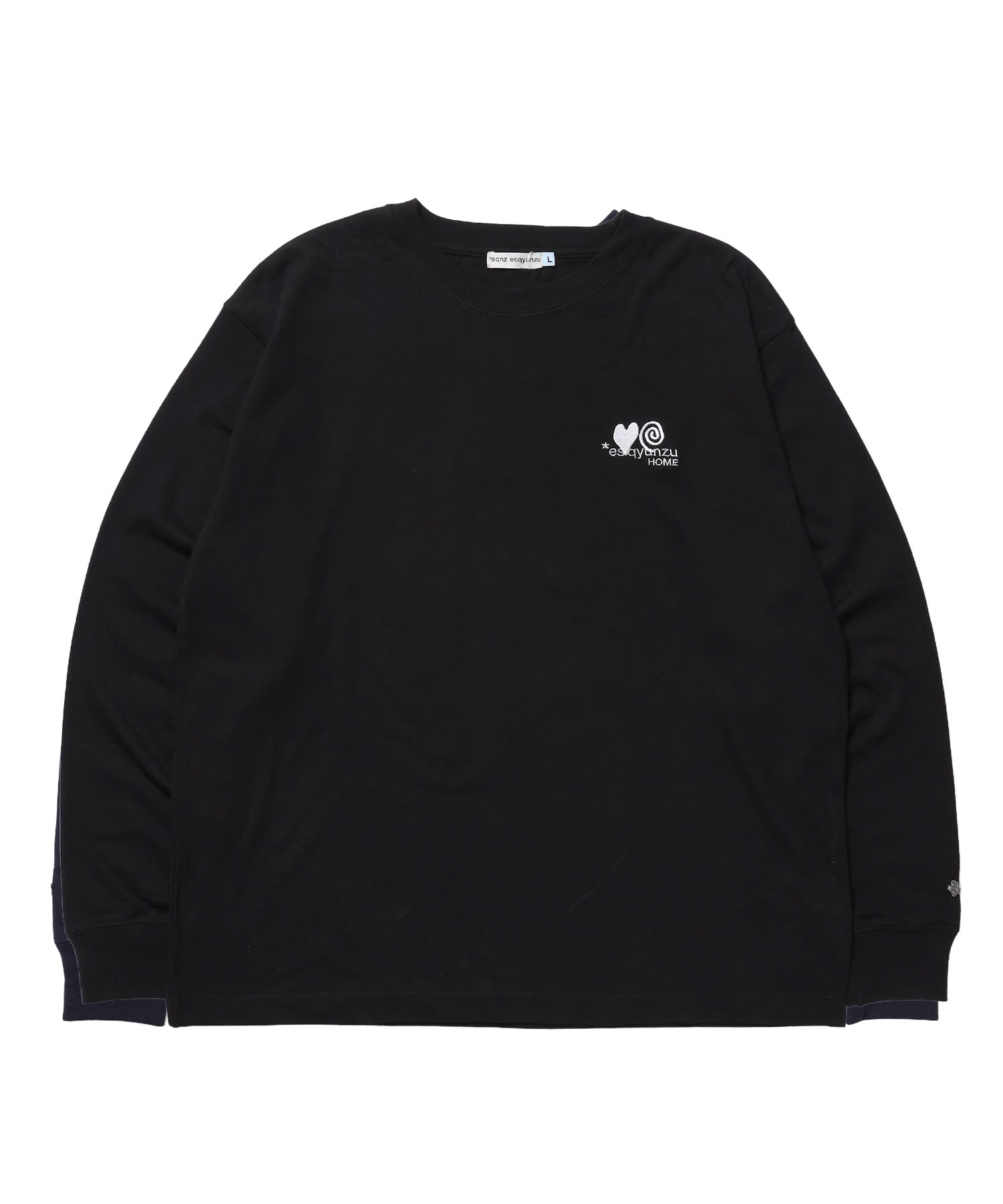 ※WEB限定 / サークルハート刺繍ロンT/sqnzU basic logo l/s tee ブラック