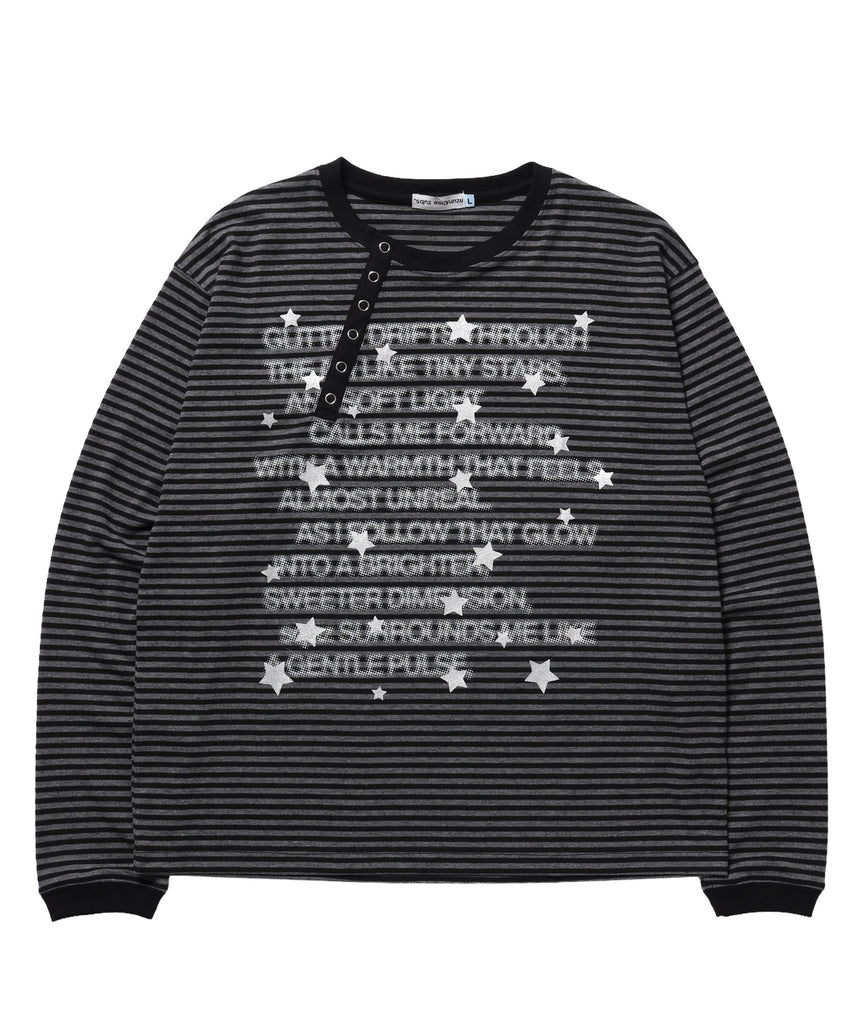 ※WEB限定 / ぼかしプリントヘンリーネックロンT / sqnzU BORDER L/S TEE 柄84