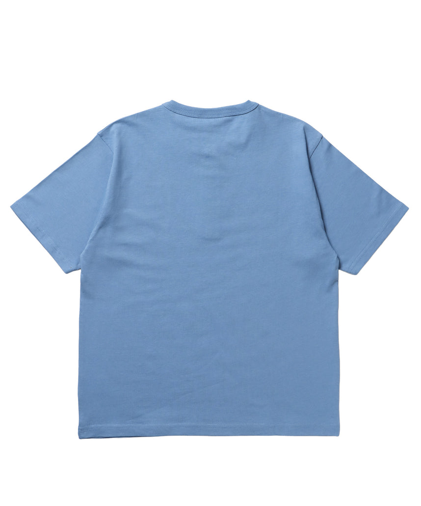 ≪予約商品≫sqnz silver star henlry tee / 半袖 ヘンリーネック Tシャツ シルバープリント 短丈 ブルーグレー