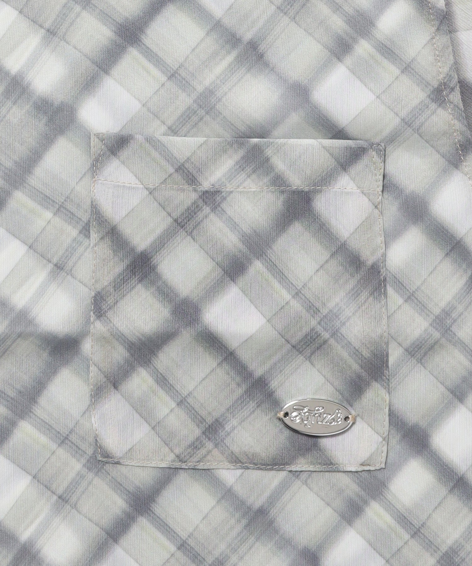 ※WEB限定 / レディースチェック半袖シャツ / sqnz sheer check shirts グリーン