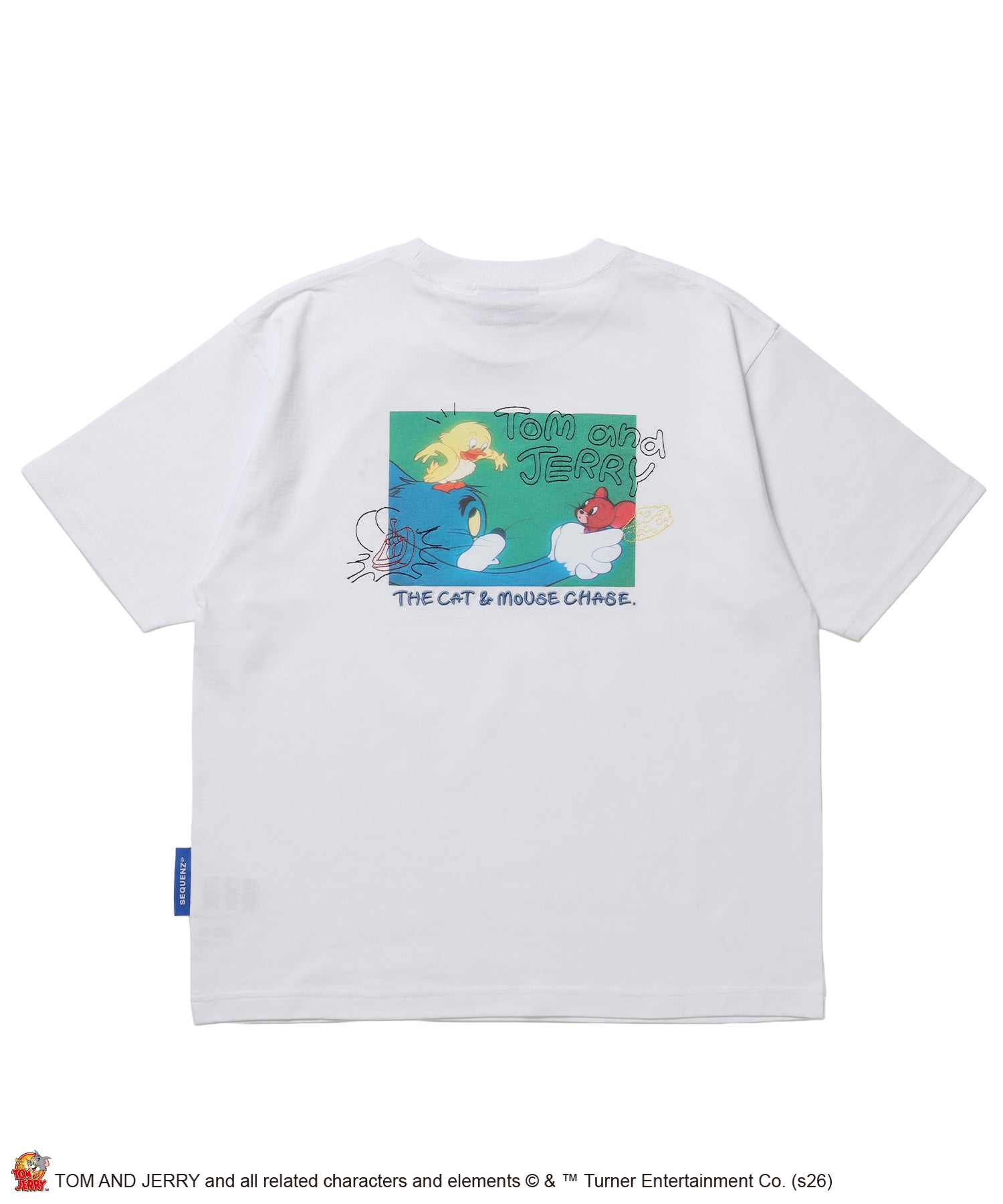 TJ PHOTO & EMB. TEE / トムとジェリー 半袖 クルーネック プリント 刺繍 ワンポイント ユニセックス オーバーサイズ レイヤード ホワイト