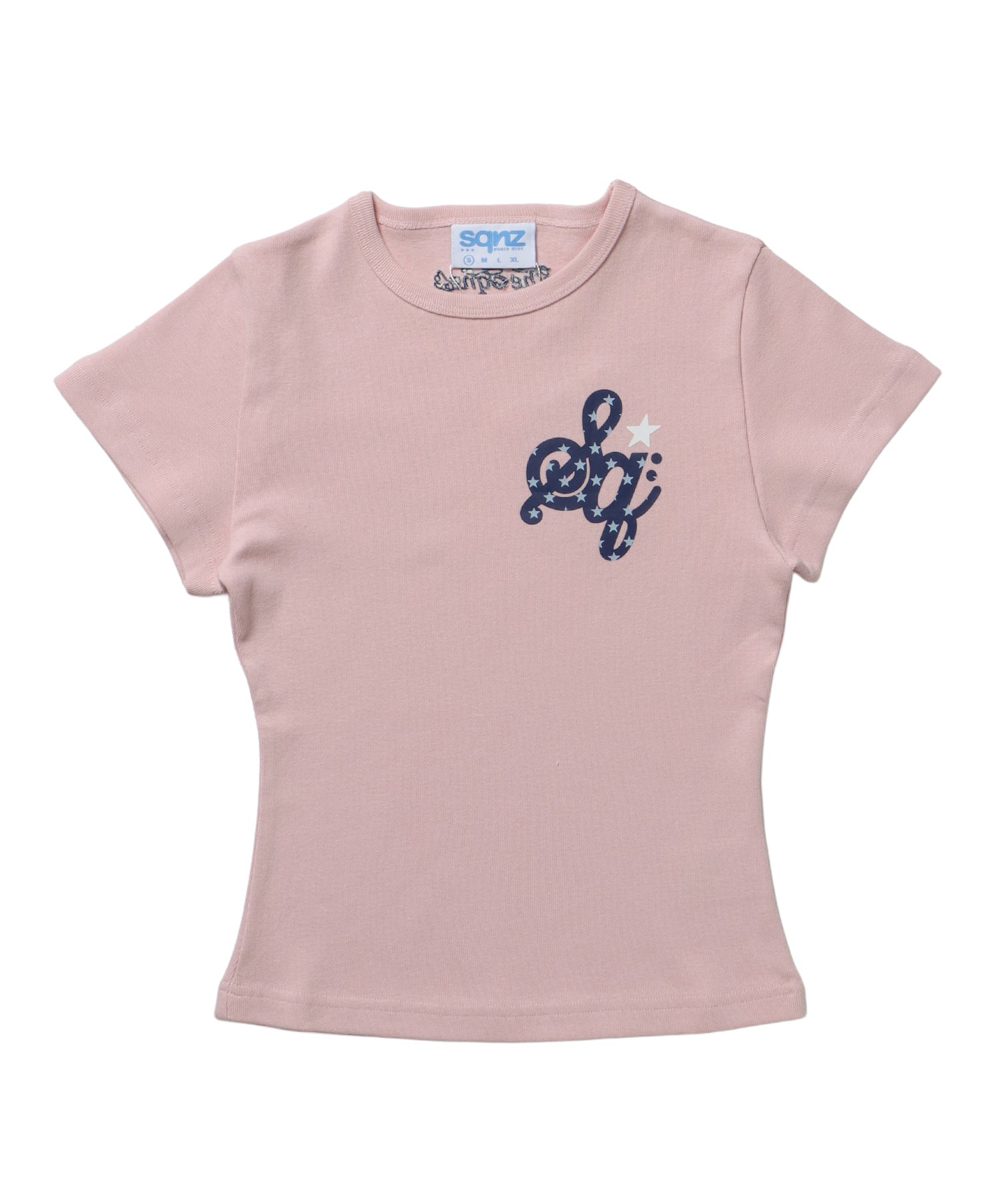 ≪予約商品≫※WEB限定 / レディースワンポイントロゴ半袖Tシャツ / sqnz logo compact tee ライトピンク
