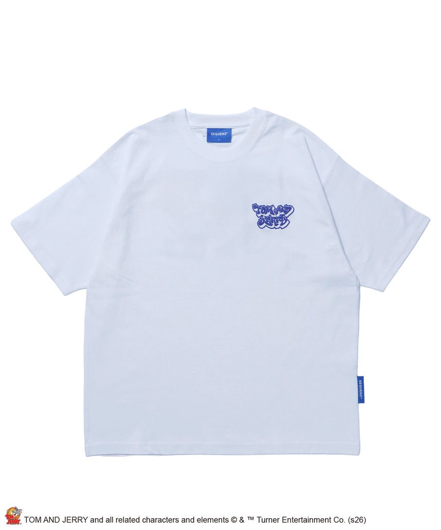 TJ SKATE BOARD TEE / トムとジェリー Tシャツ 半袖 クルーネック プリント オーバーサイズ ホワイト