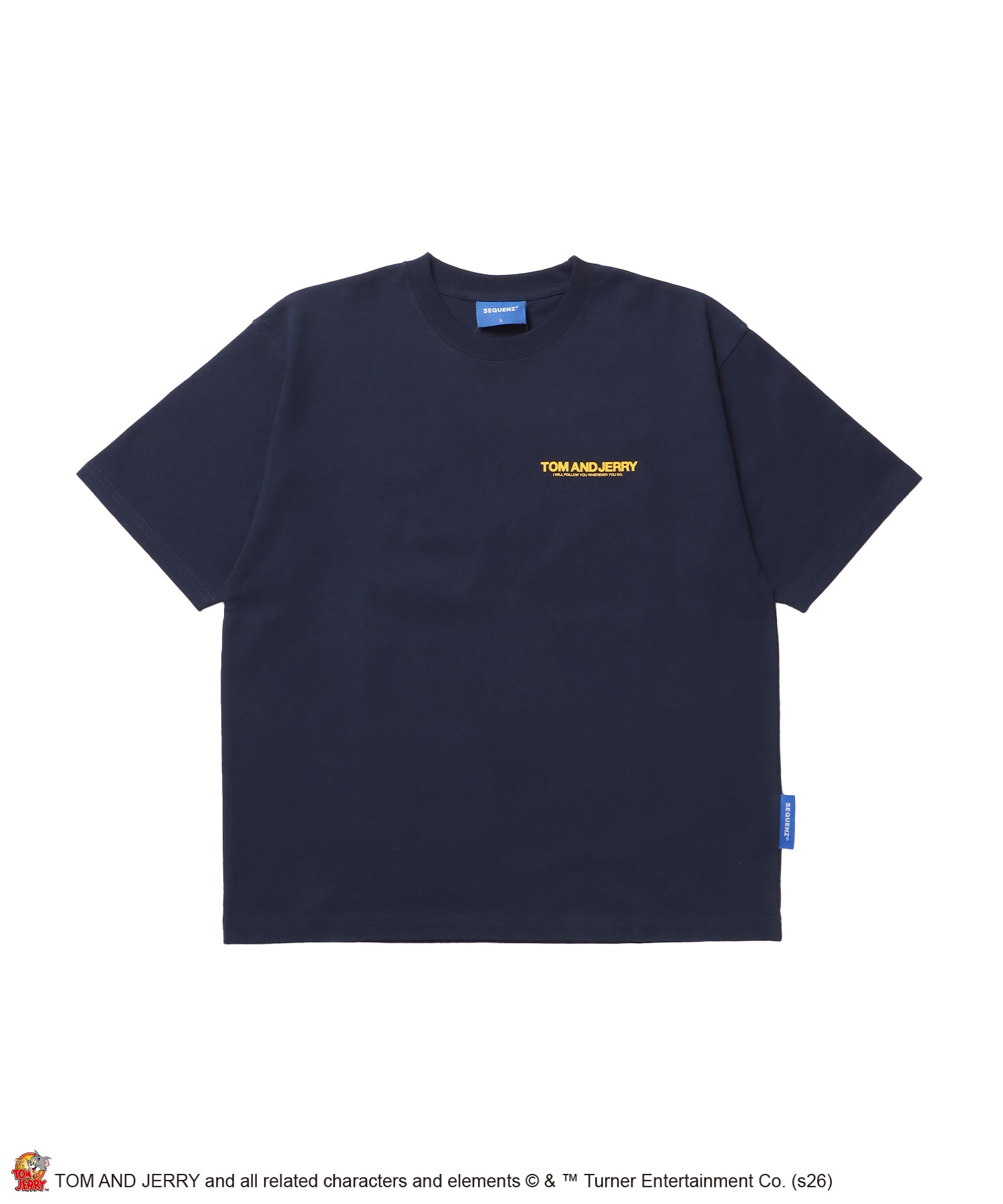 TJ BLUR LOGO TEE / トムとジェリー 半袖 クルーネック プリント ワンポイント ユニセックス オーバーサイズ ビッグシルエット レイヤード ダークネイビー