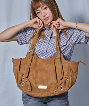 ※WEB限定 / スタースタッズ&ハトメハンドバッグ / sqnz star eyelet bag ベージュ