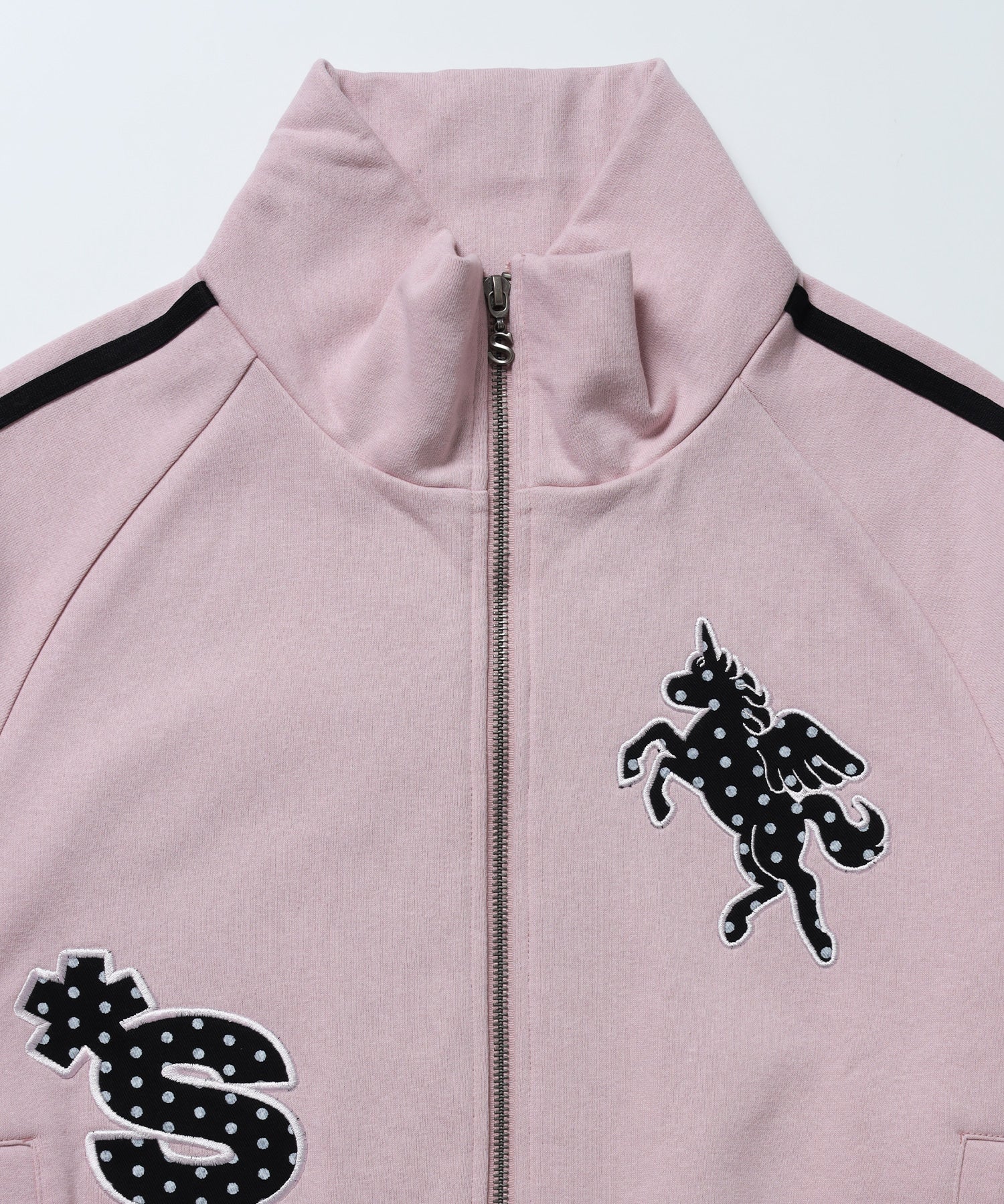 ※WEB限定 / ユニコーンワッペン刺繍トラックジャケット / sqnzU horse track jkt ピンク