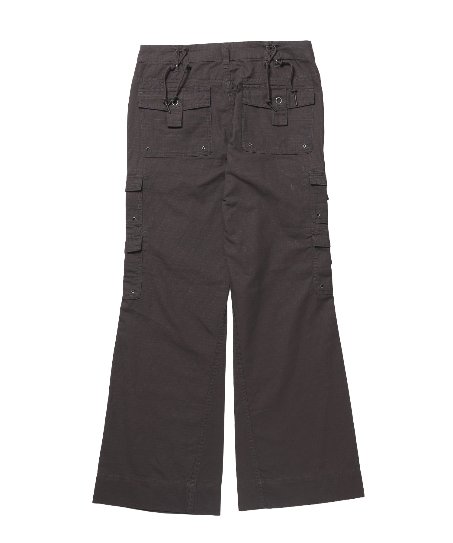 ※WEB限定 / レディースフレアカーゴパンツ / sqnz eyelet low-rise pants ブラウン